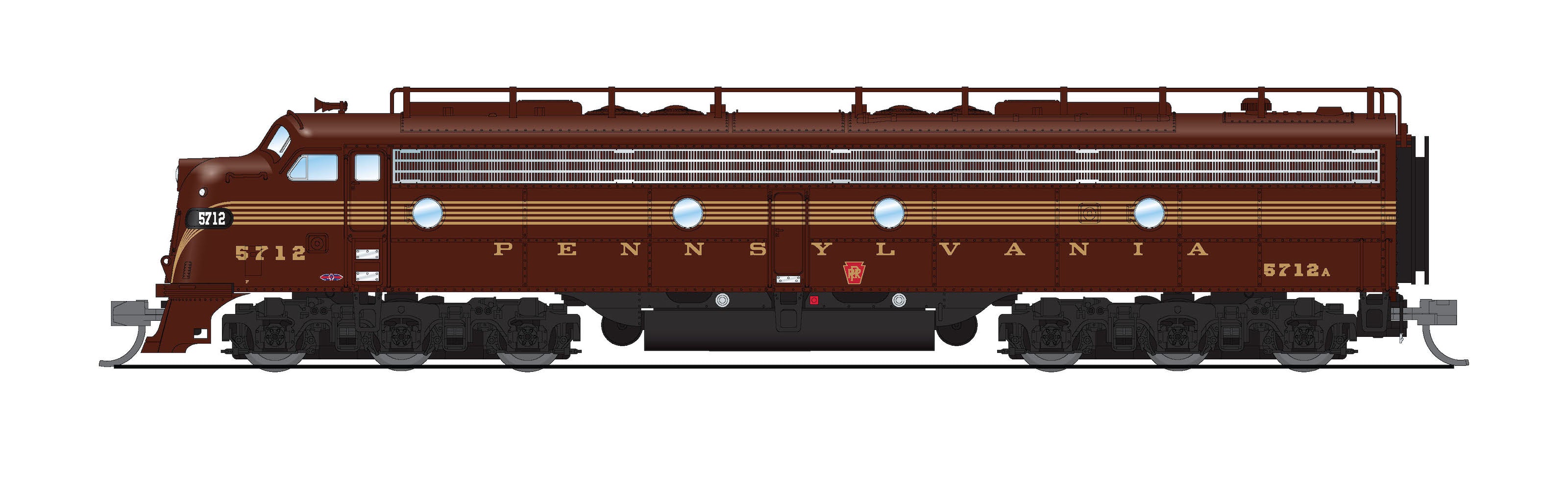 8850 EMD E8A, PRR 5712, Tuscan 5-stripe, No-Sound / DCC-Ready, N Default Title