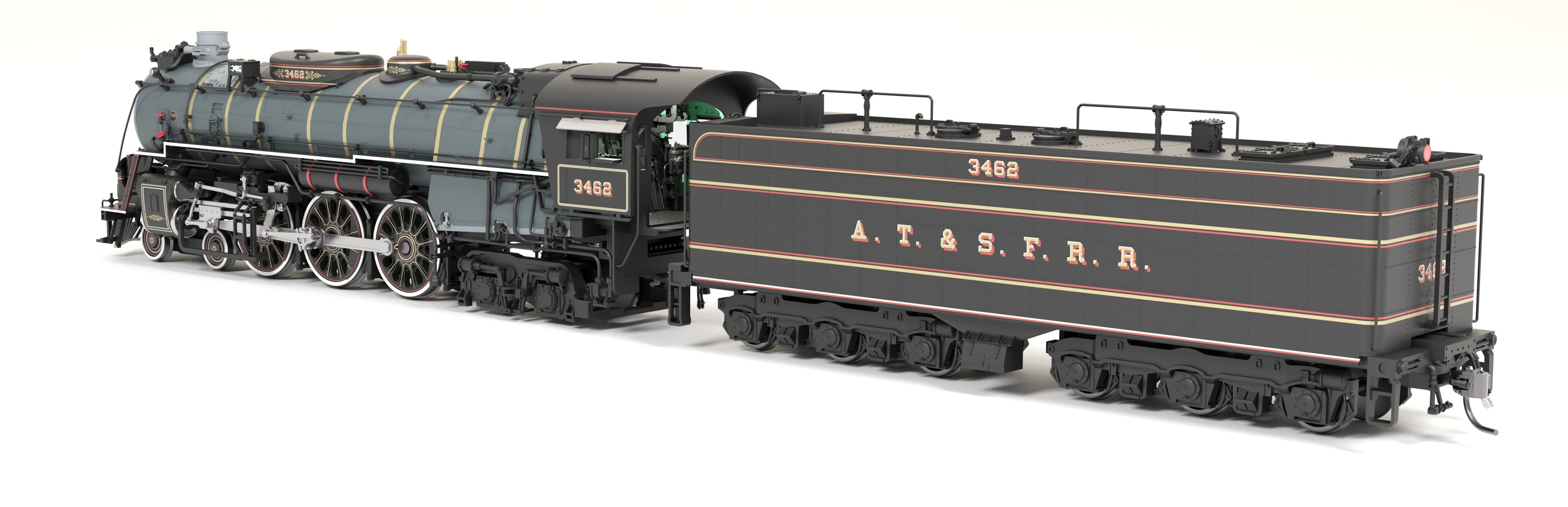 8875 ATSF 3460 Class 4-6-4, #3462, Ornate 1870's Fantasy Scheme, No-Sound / DCC-Ready, HO