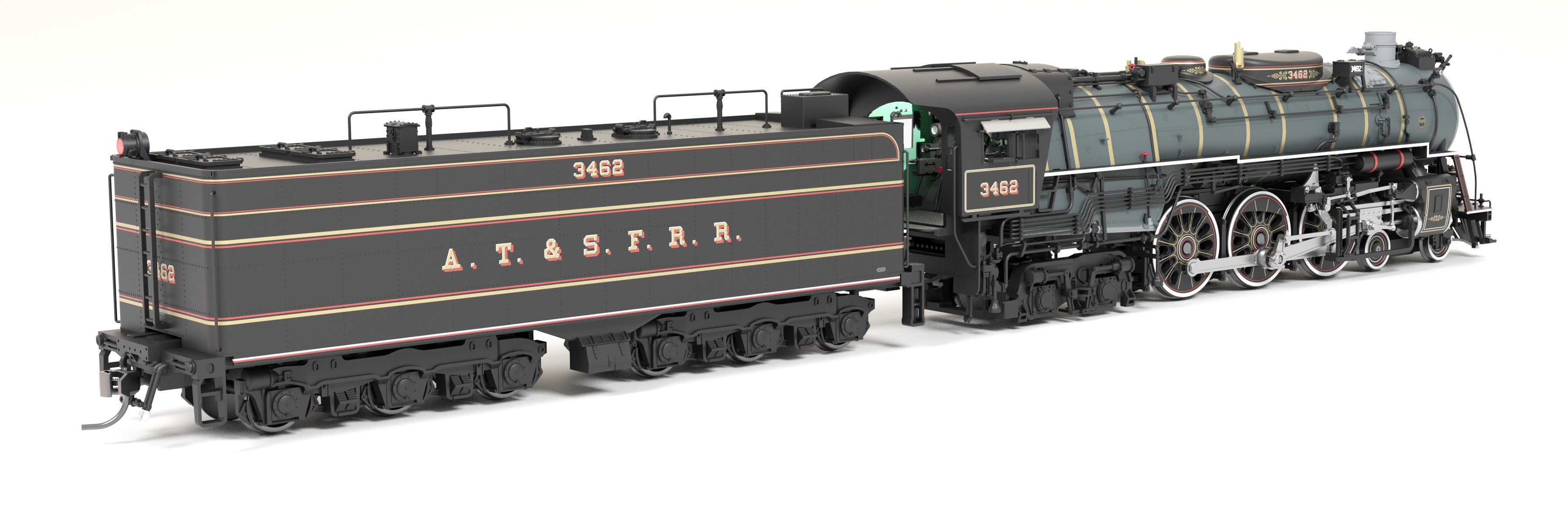 8875 ATSF 3460 Class 4-6-4, #3462, Ornate 1870's Fantasy Scheme, No-Sound / DCC-Ready, HO