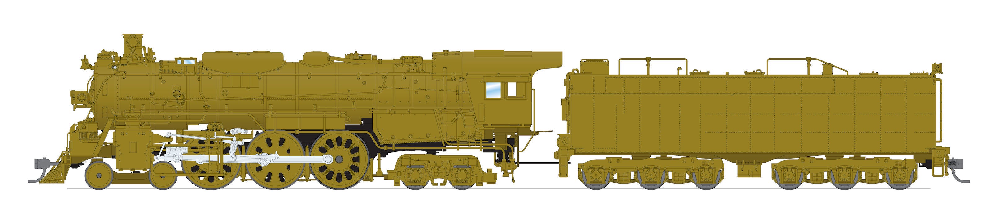 8869 ATSF 3460 Class 4-6-4, Painted Brass, Unlettered, Paragon4 Sound/DC/DCC, Smoke, HO