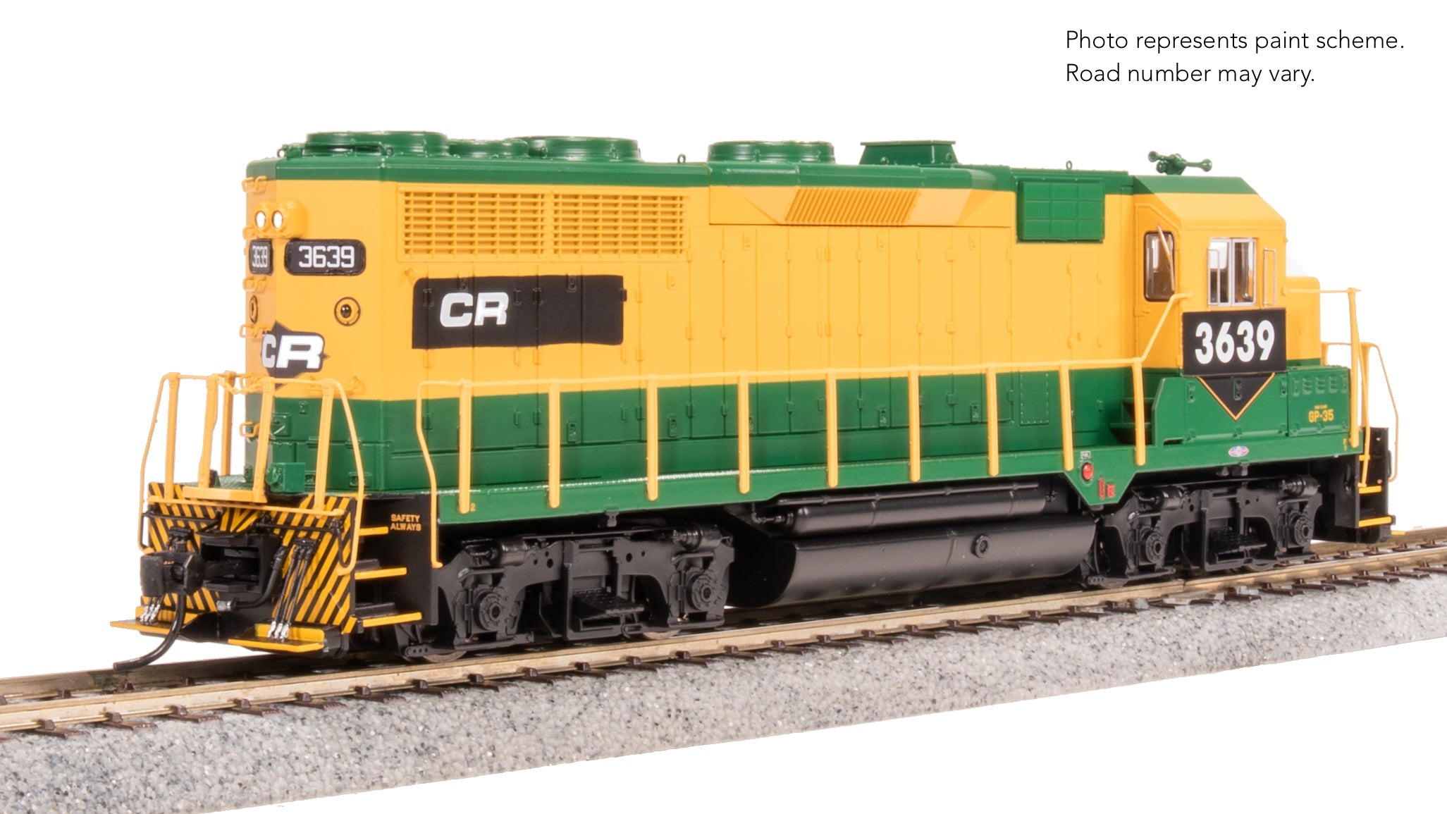 8930 EMD GP35, CR 3639, RDG Yellow/Green w/ CR Patch, Paragon4 Sound/DCC/DC, HO