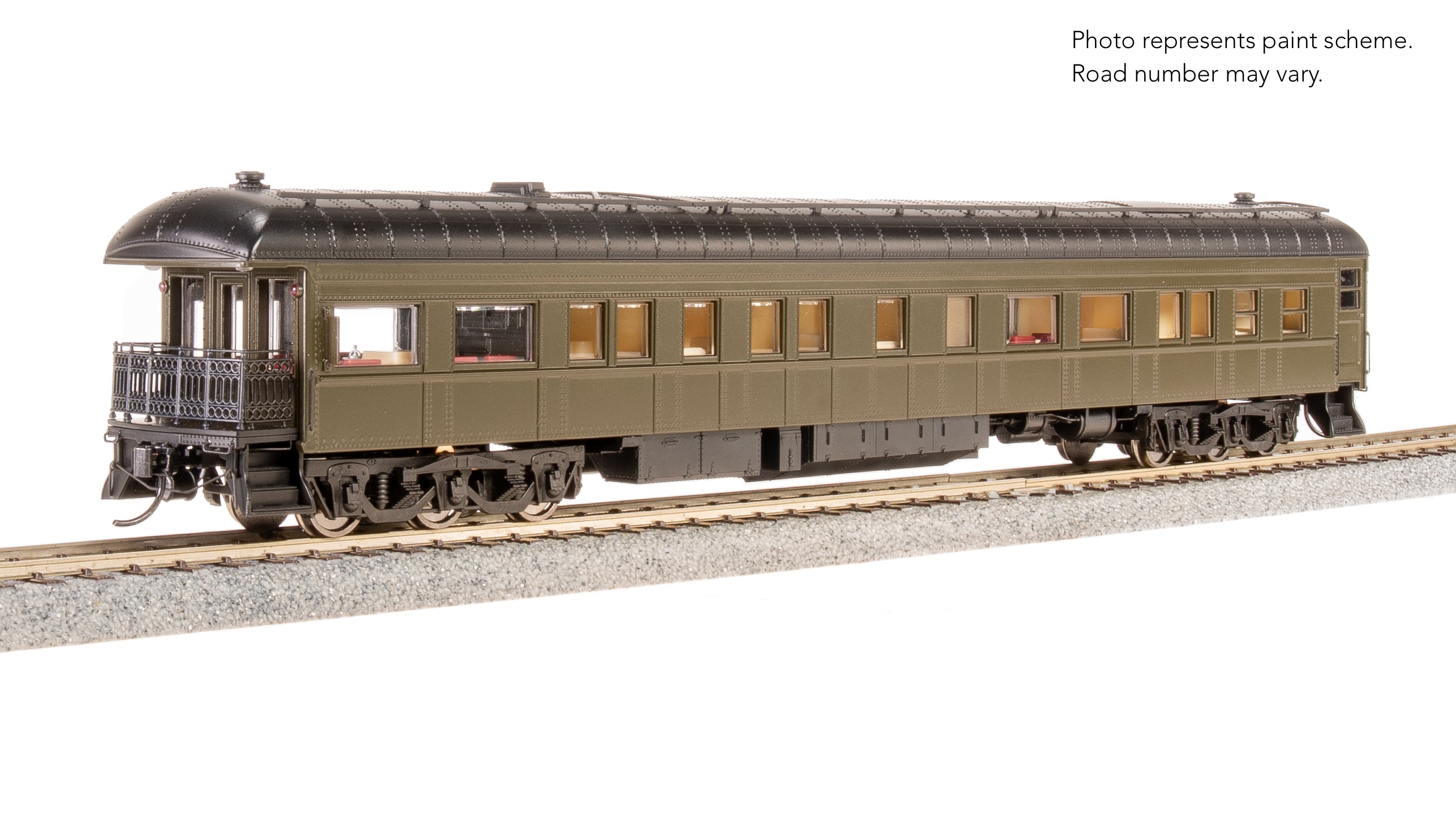 8961 Unlettered Business Car, Pullman Green w/ Balloon Roof, HO Scale