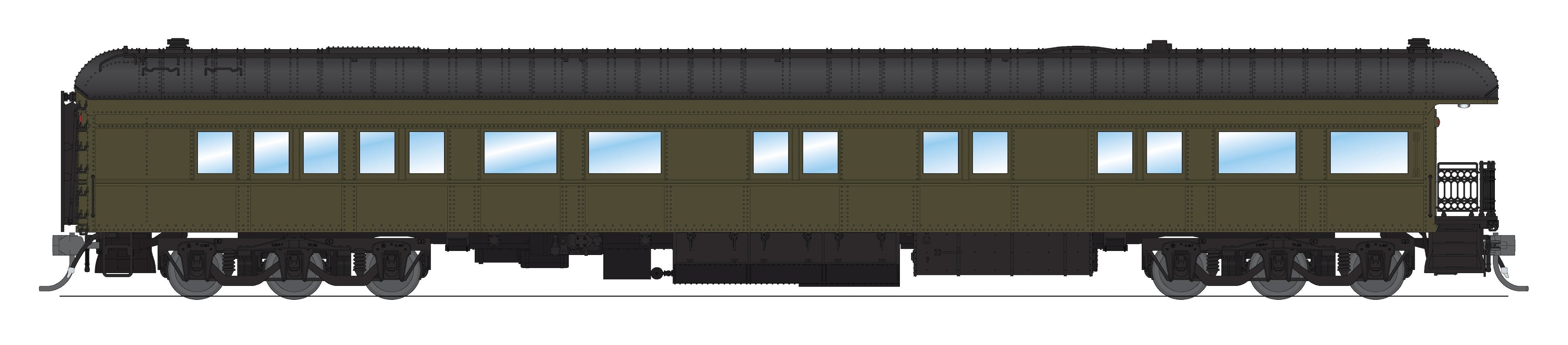 8961 Unlettered Business Car, Pullman Green w/ Balloon Roof, HO Scale