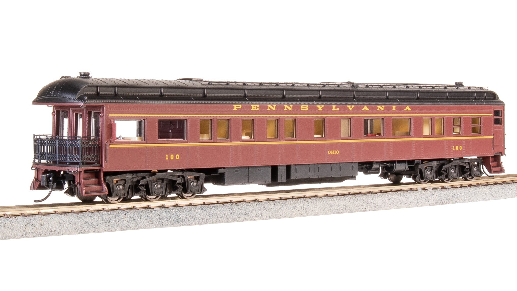 8973 Z74D Business Car, PRR 100, 1950's Appearance, HO Scale