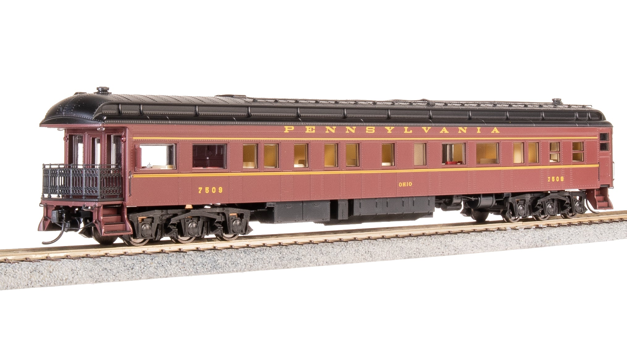 8974 Z74D Business Car, PRR 7509, "Ohio", 1950's Appearance, HO Scale