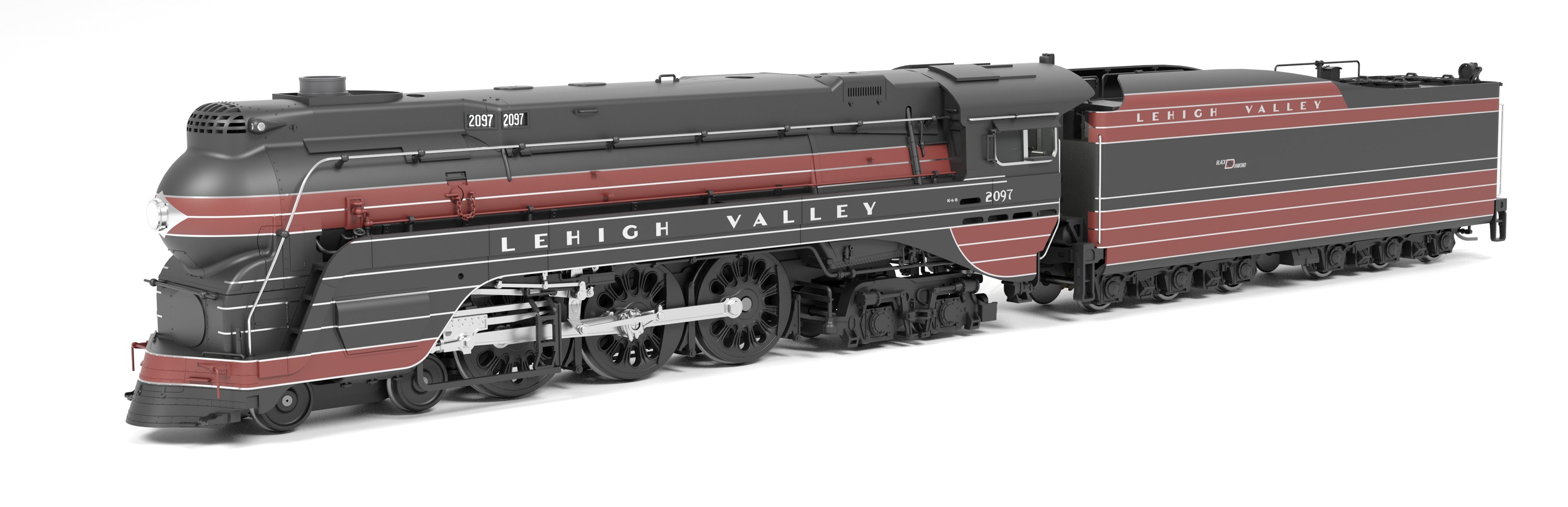 8976 Lehigh Valley #2097, w/ Black Diamond, Paragon4 Sound/DC/DCC, Smoke, HO (Trainworld Exclusive)