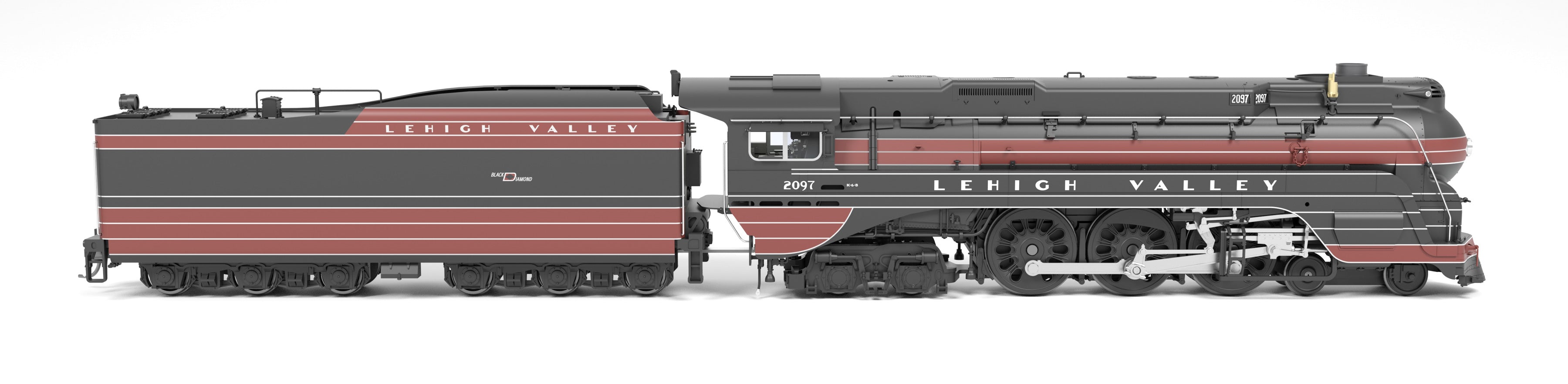 8976 Lehigh Valley #2097, w/ Black Diamond, Paragon4 Sound/DC/DCC, Smoke, HO (Trainworld Exclusive)
