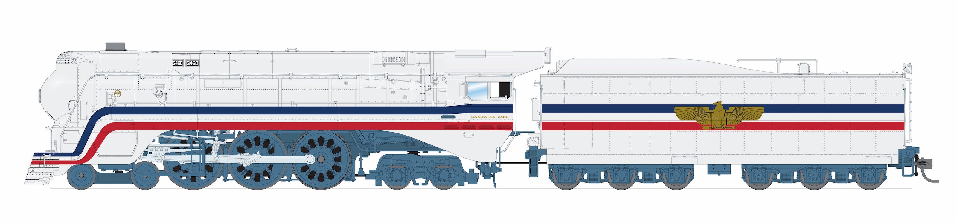 8986 Freedom Train #3460, 1947 Fantasy Paint, Paragon4 Sound/DC/DCC, Smoke, HO