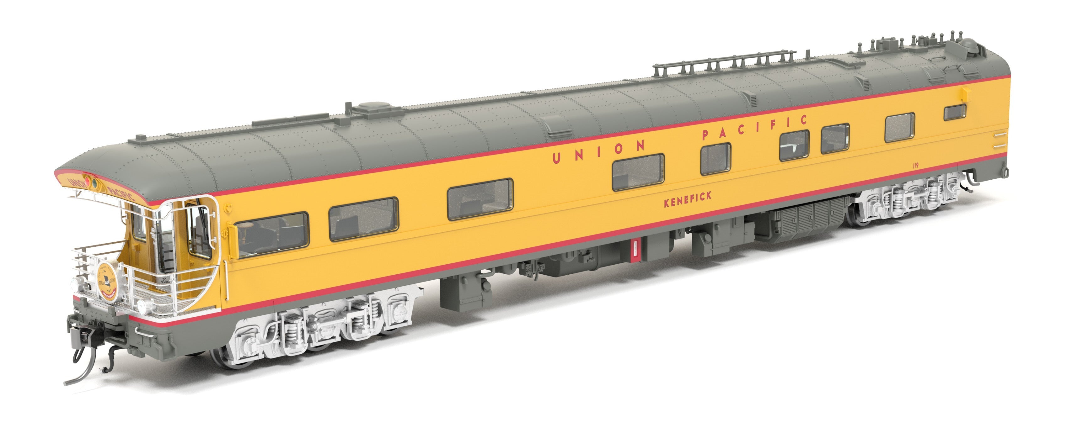REFURBISHED R9017 Union Pacific Business Car, UP #119 "Kenefick", Missouri Bicentennial Drumhead