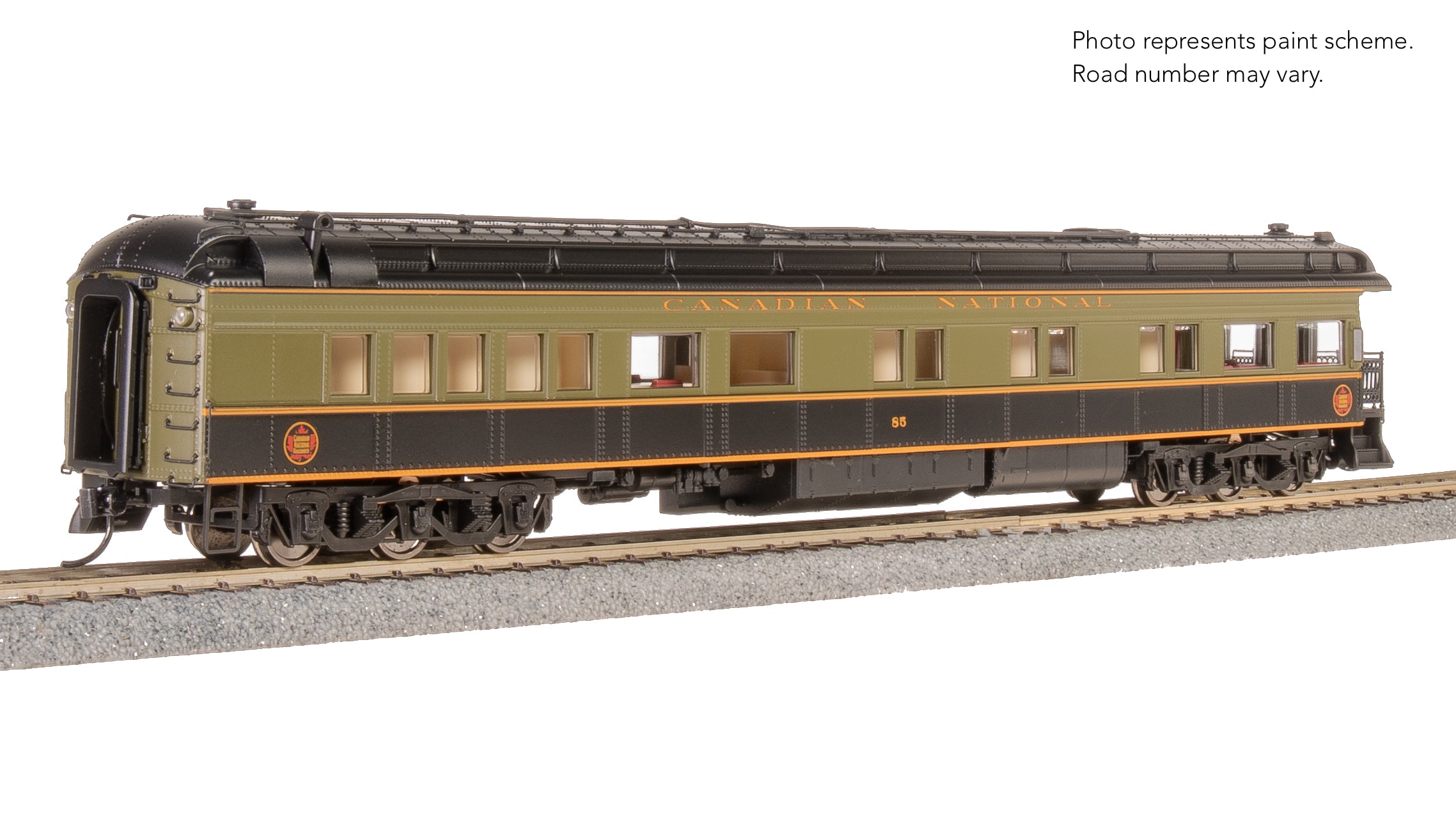 9101 CN Heavyweight 5-Car Passenger Set, Green/Black/Yellow Scheme, (#7167, #5139, #5142, #5166, #85), HO Scale
