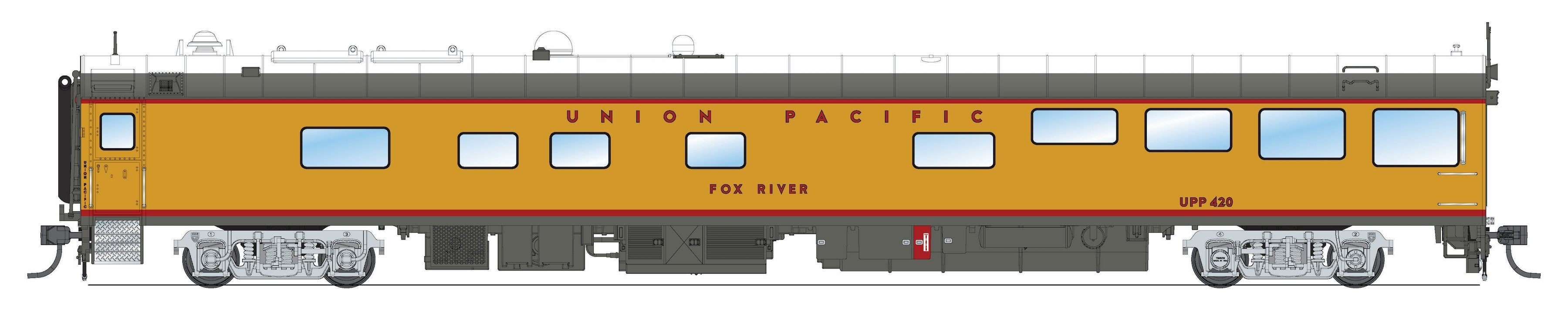 9106 Union Pacific Track Inspection Car, "Fox River", 2006 - Present Appearance, HO