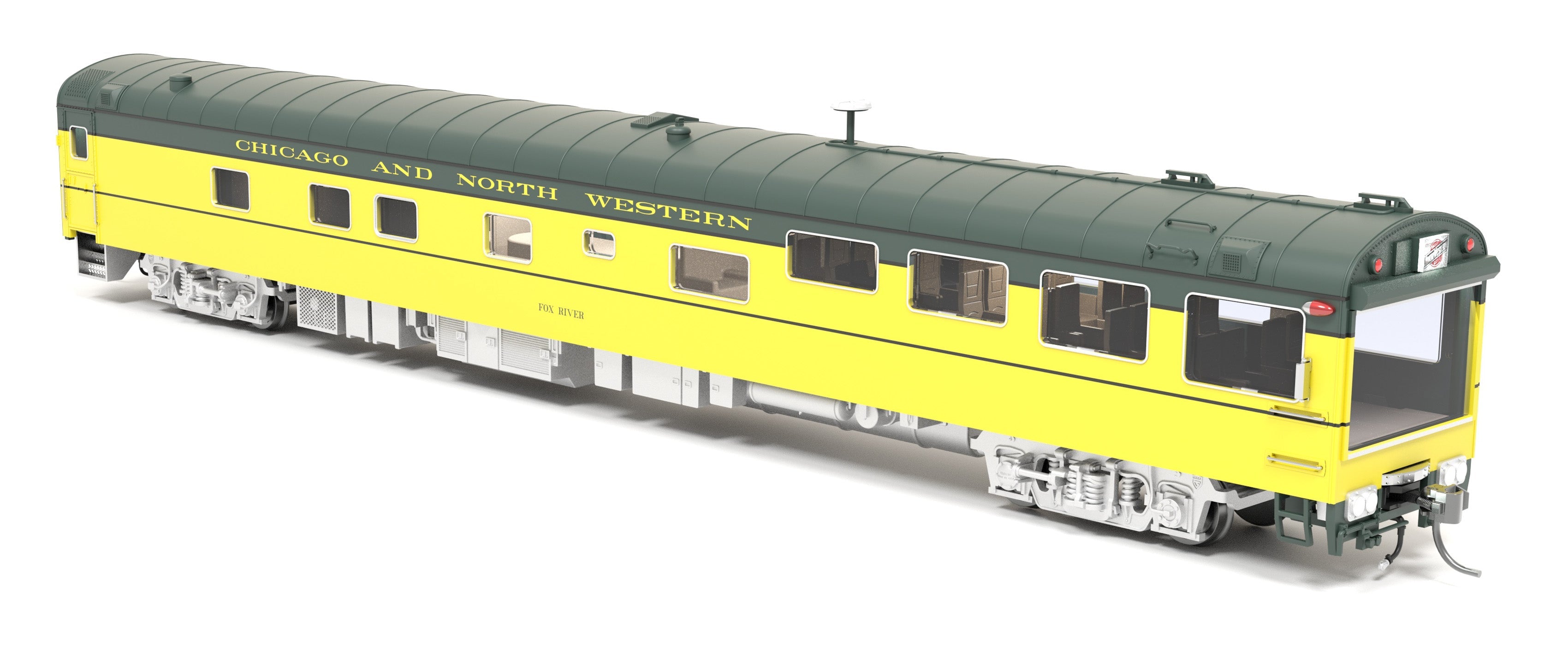 REFURBISHED R9107 Chicago & North Western Track Inspection Car, "Fox River", HO