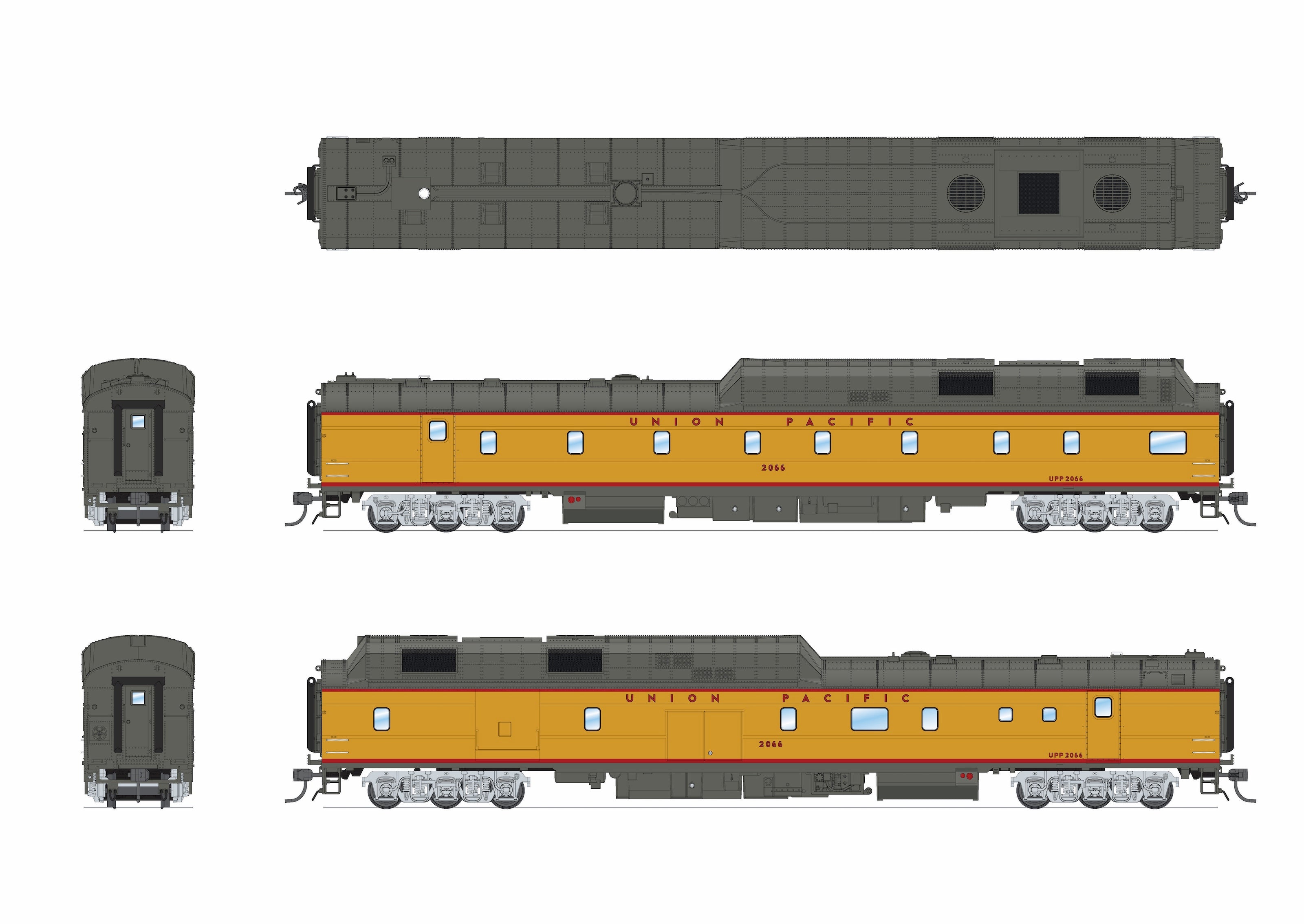 9124 Union Pacific Power Car #2066, without Roof Antenna, with Sound, HO