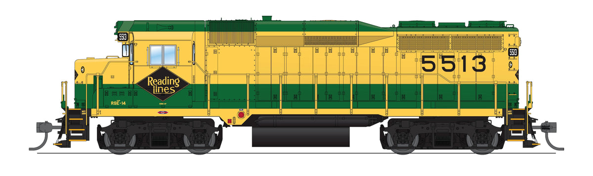 REFURBISHED R9139 EMD GP30, RDG 5513, Green & Yellow, Paragon4 Sound/DC/DCC, HO