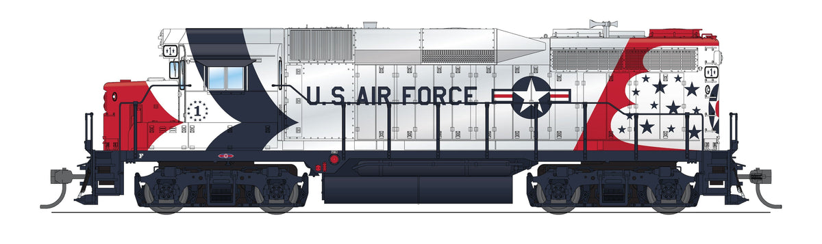 REFURBISHED R9143 EMD GP30, USAF #1, US Air Force Fantasy Paint, Paragon4 Sound/DC/DCC, HO