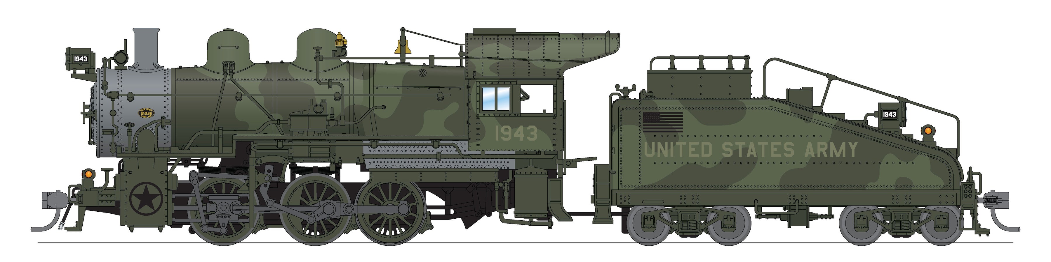 9188 B6sb 0-6-0 Switcher, US Army #1943, Paragon4 Sound/DC/DCC, HO (Trainworld Exclusive)