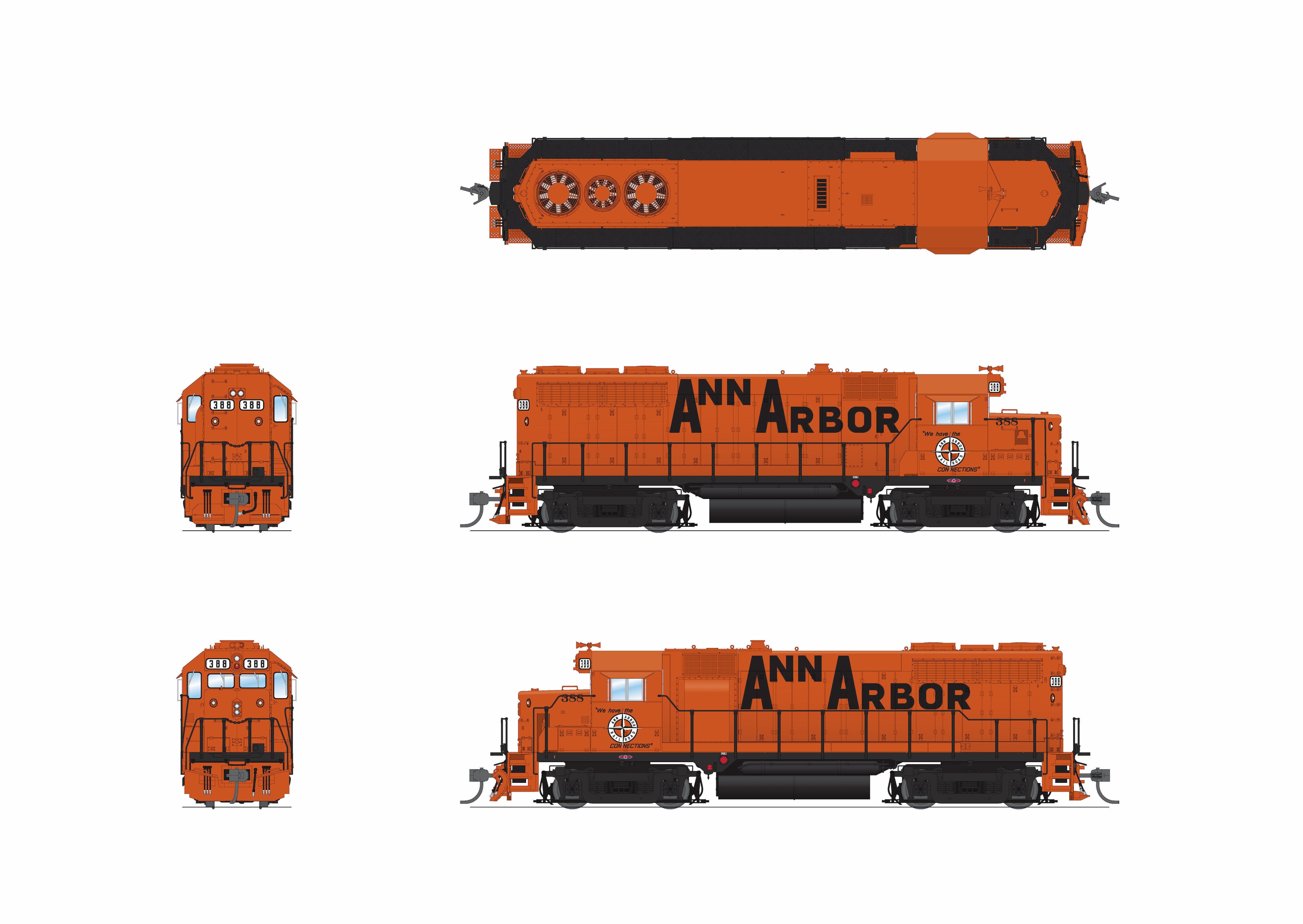 9191 EMD GP35, Ann Arbor 391, Billboard Scheme, Paragon4 Sound/DC/DCC, HO (Smokebox Graphics Exclusive)