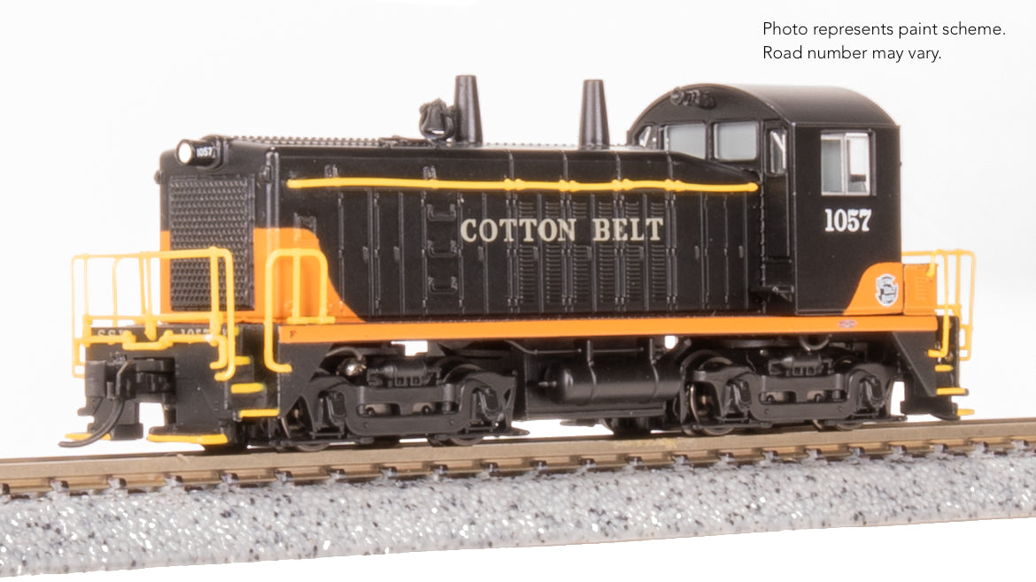 9349 EMD SW7 Switcher, Cotton Belt 1057 Black & Orange, Paragon4 Sound/DC/DCC, N