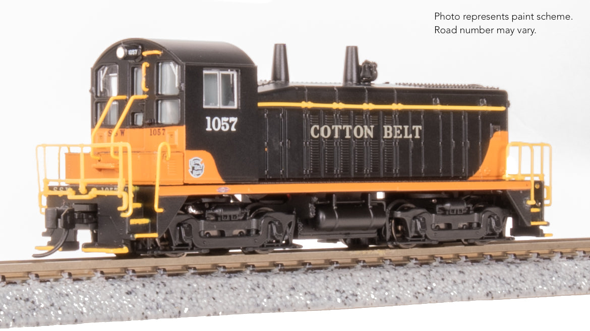 9349 EMD SW7 Switcher, Cotton Belt 1057 Black & Orange, Paragon4 Sound/DC/DCC, N