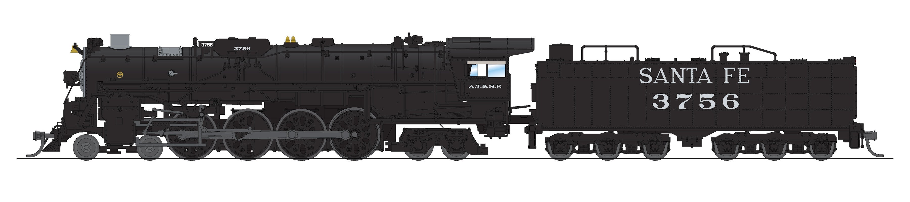 9402 ATSF 4-8-4, #3758, In Service, Paragon4 Sound/DC/DCC, N, w/ Smoke