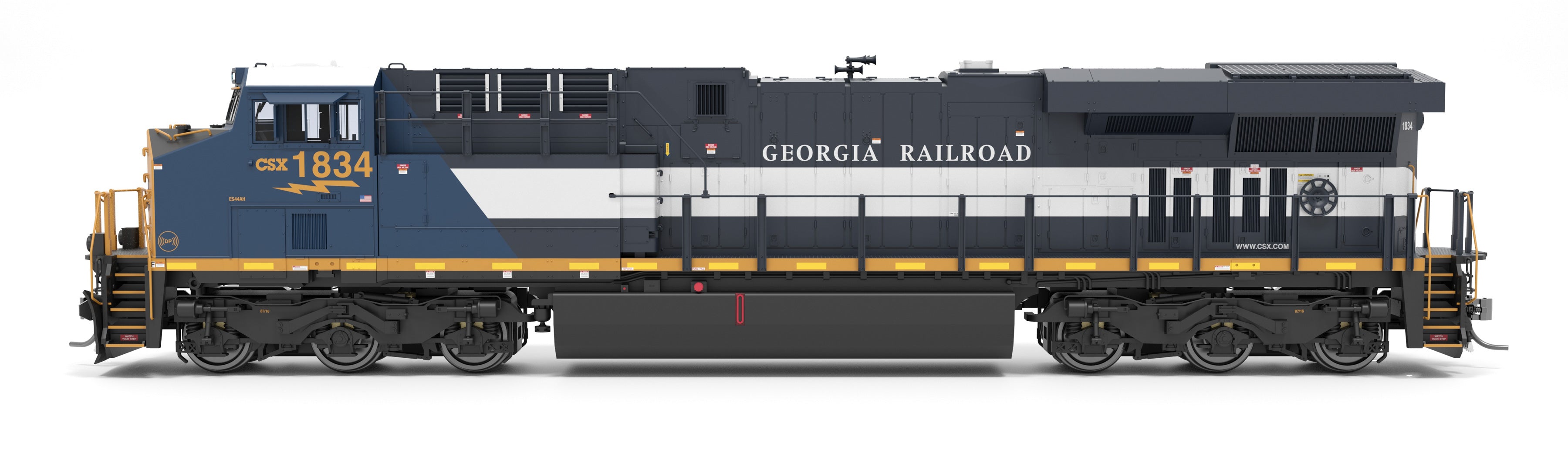 9442 GE ES44AC, CSX 1834, Georgia Railroad Heritage Locomotive, Paragon4 Sound/DC/DCC, Smoke, HO CLUB PRICE $199.99
