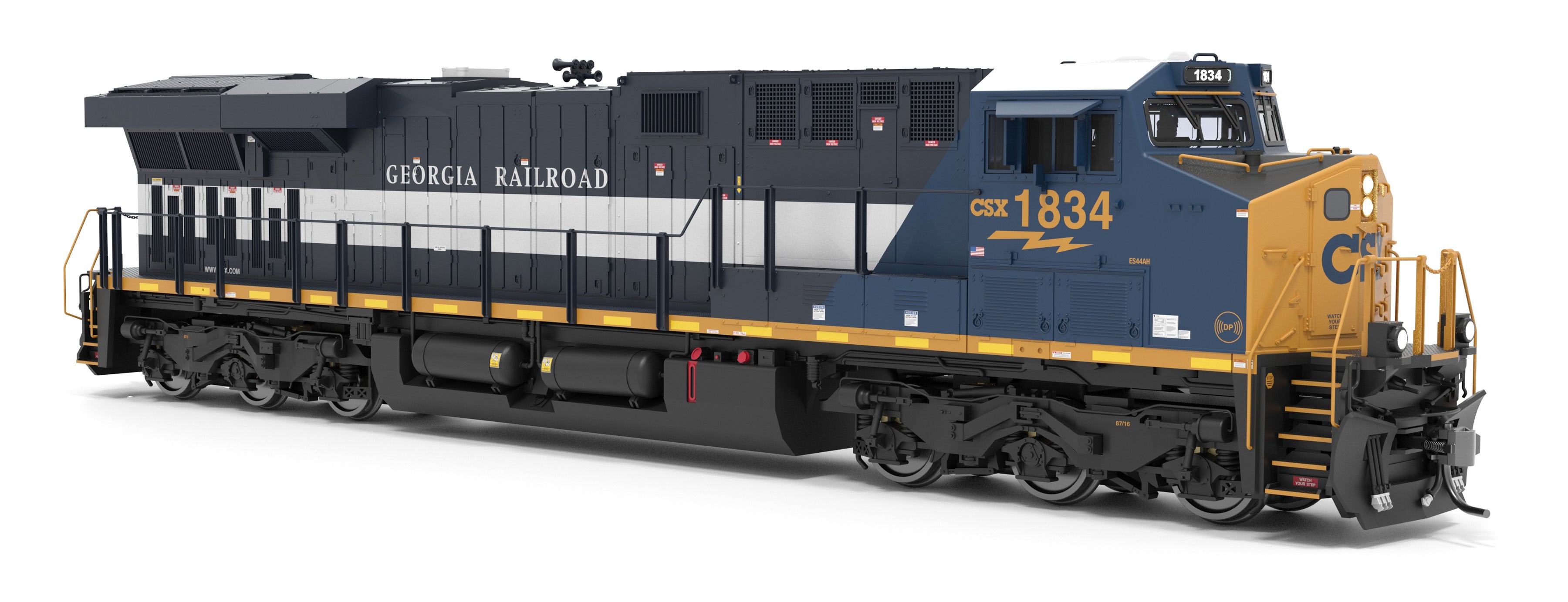 9447 GE ES44AC, CSX 1834, Georgia Railroad Heritage Locomotive, No-Sound / DCC-Ready, HO CLUB PRICE $129.99