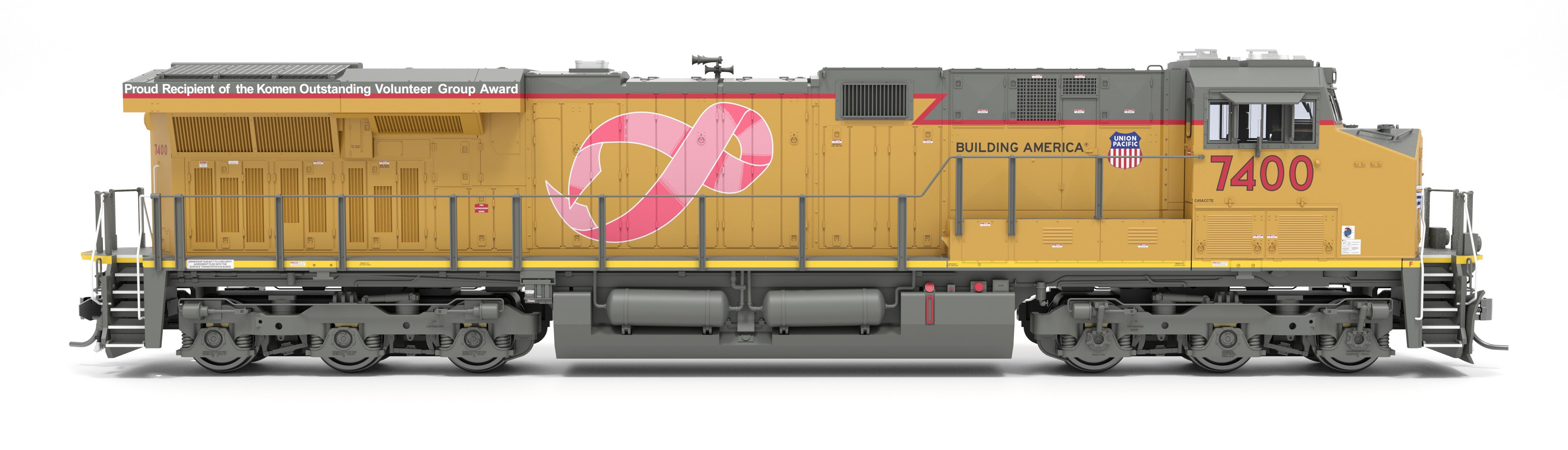9444 GE ES44AC, UP 7400, Pink Ribbon Scheme, Paragon4 Sound/DC/DCC, Smoke, HO CLUB PRICE $199.99