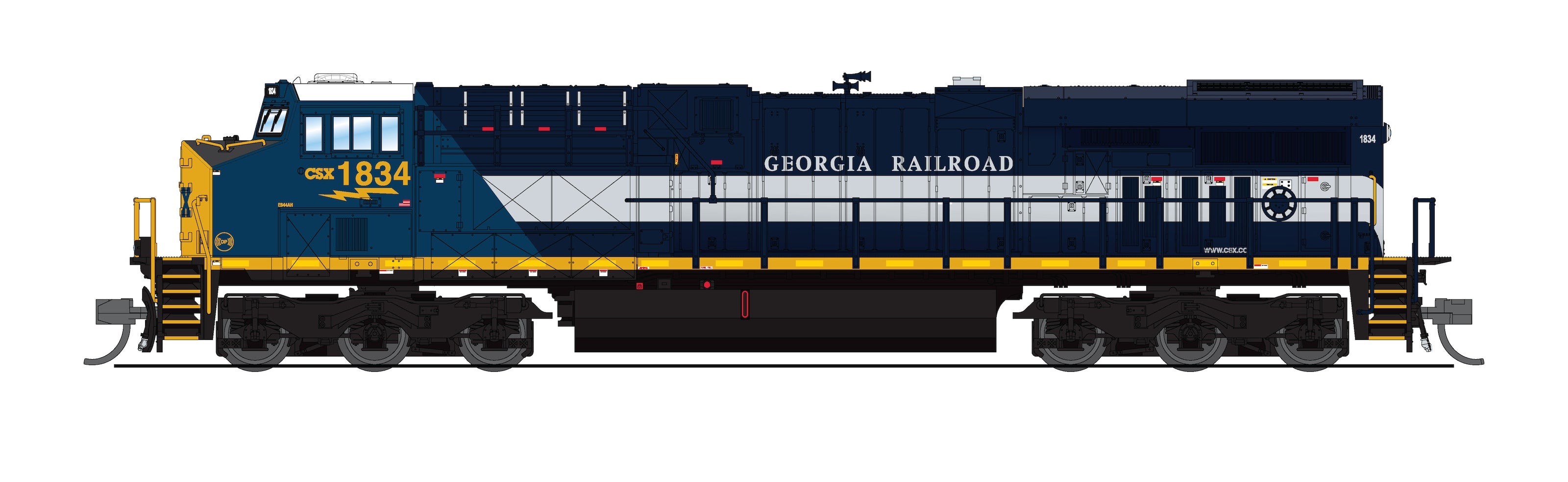9452 GE ES44AC, CSX 1834, Georgia Railroad Heritage Locomotive, Paragon4 Sound/DC/DCC, N CLUB PRICE $149.99