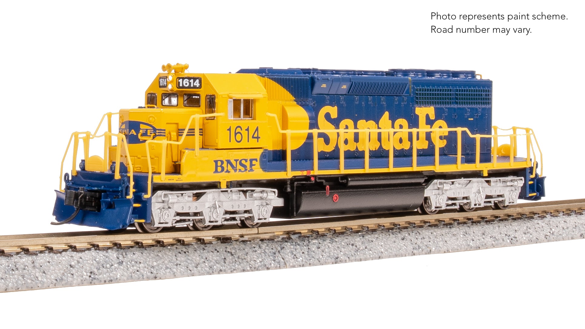 9480 EMD SD40-2, BNSF 1614, ATSF Blue/Yellow w/ Patch, No-Sound / DCC-Ready, N