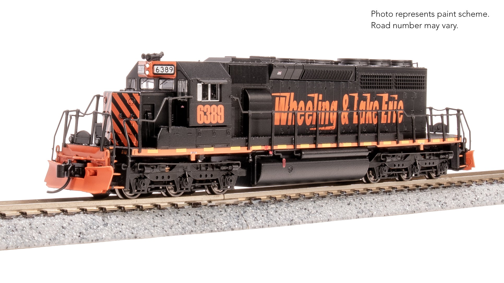 9493 EMD SD40-2, W&LE 6389, Black & Orange, No-Sound / DCC-Ready, N