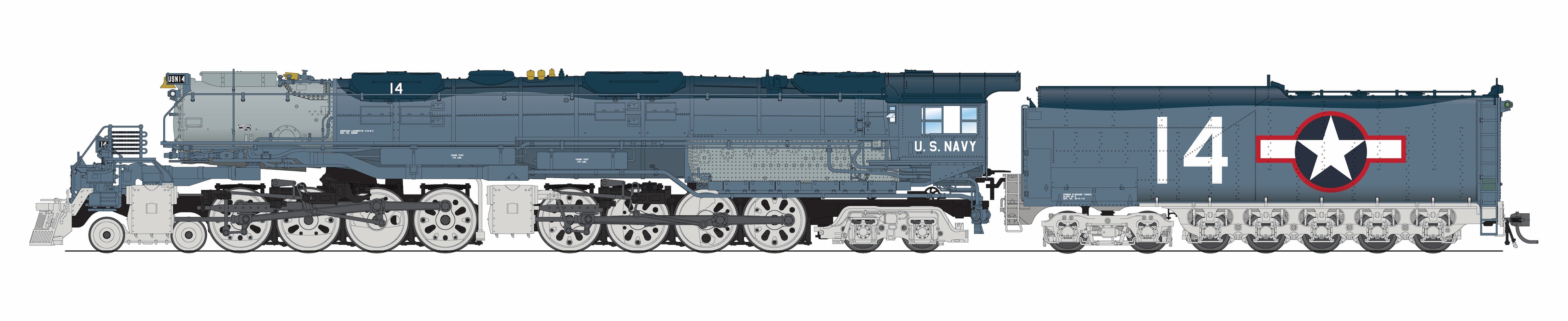 9511 UP Big Boy 4-8-8-4, #14, US Navy Fantasy Paint, Paragon4 Sound/DC/DCC, Smoke, HO