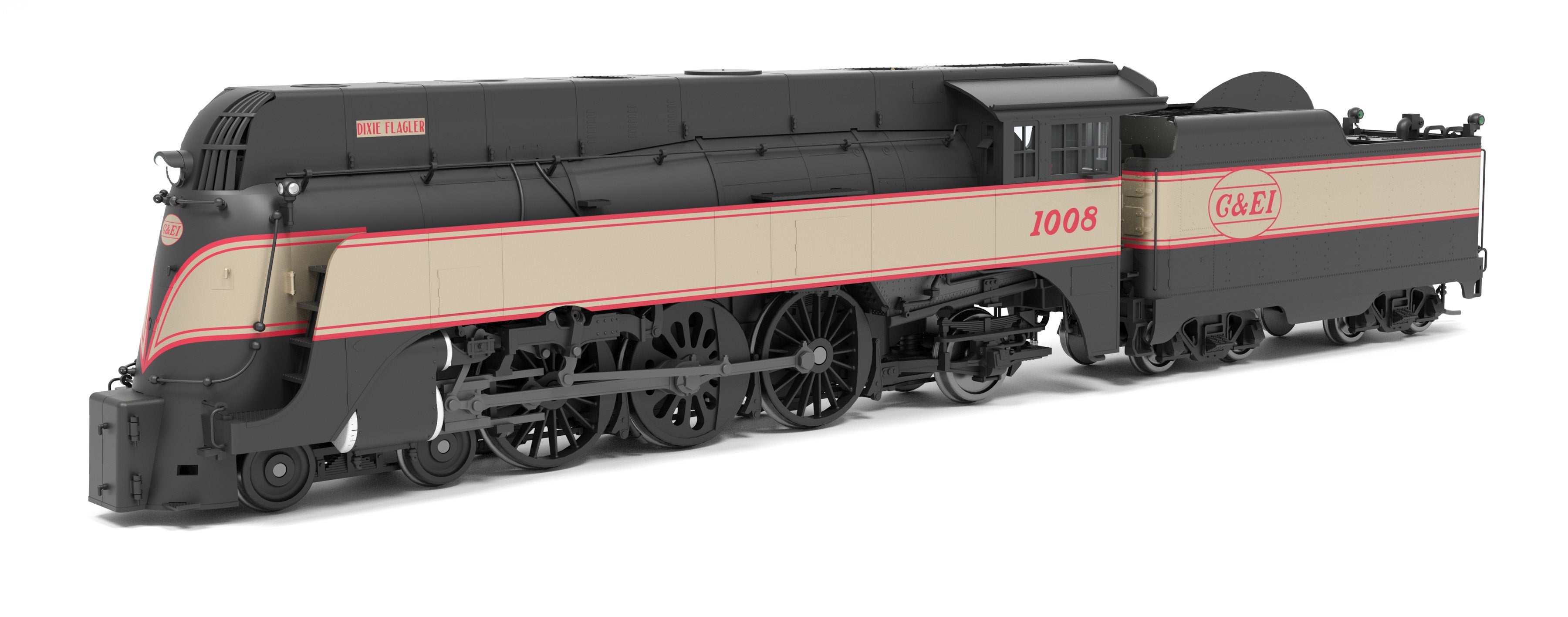 9555 C&NW 4-6-2, C&EI #1008, "Dixie Flagler" Passenger Scheme, No-Sound / DCC-Ready, HO (Fantasy Paint Scheme)