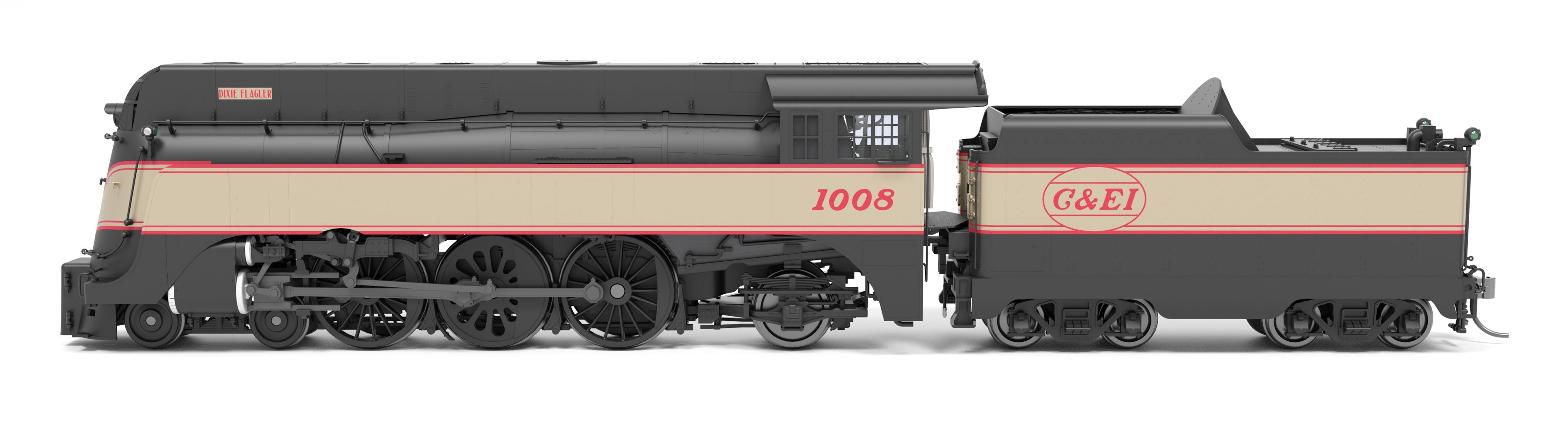 9555 C&NW 4-6-2, C&EI #1008, "Dixie Flagler" Passenger Scheme, No-Sound / DCC-Ready, HO (Fantasy Paint Scheme)
