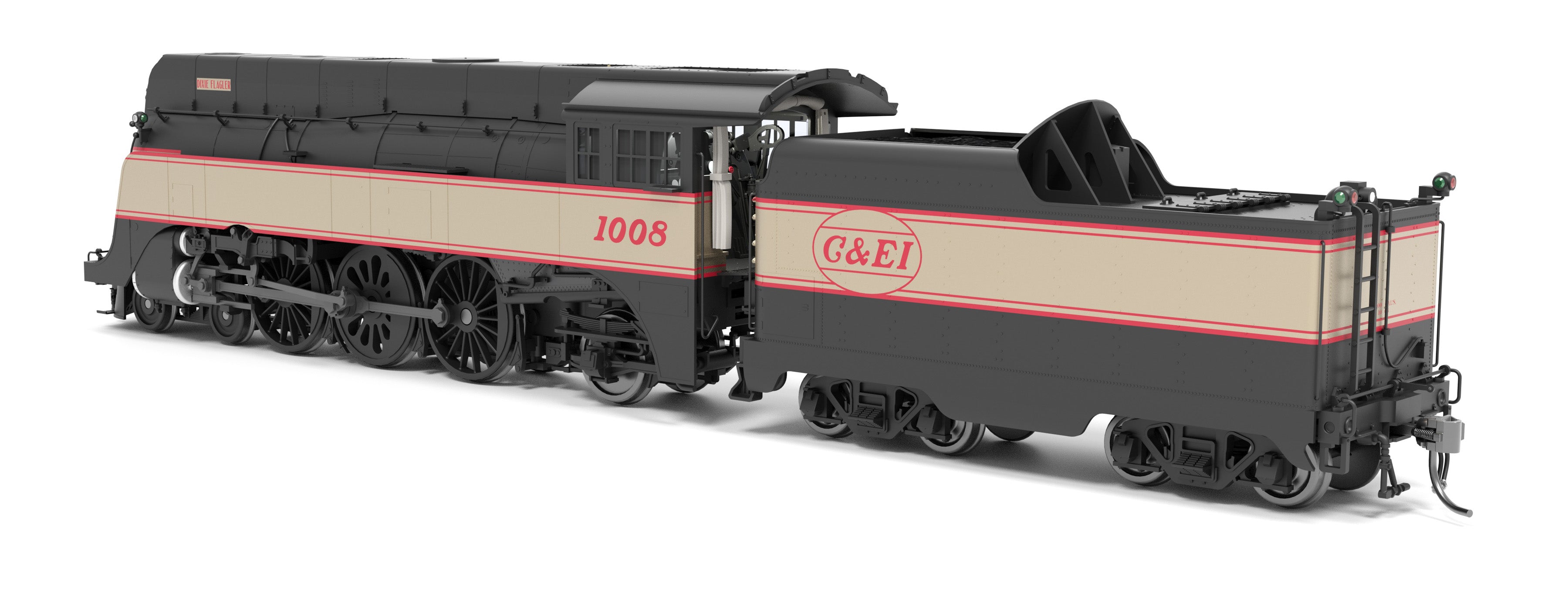 9555 C&NW 4-6-2, C&EI #1008, "Dixie Flagler" Passenger Scheme, No-Sound / DCC-Ready, HO (Fantasy Paint Scheme)