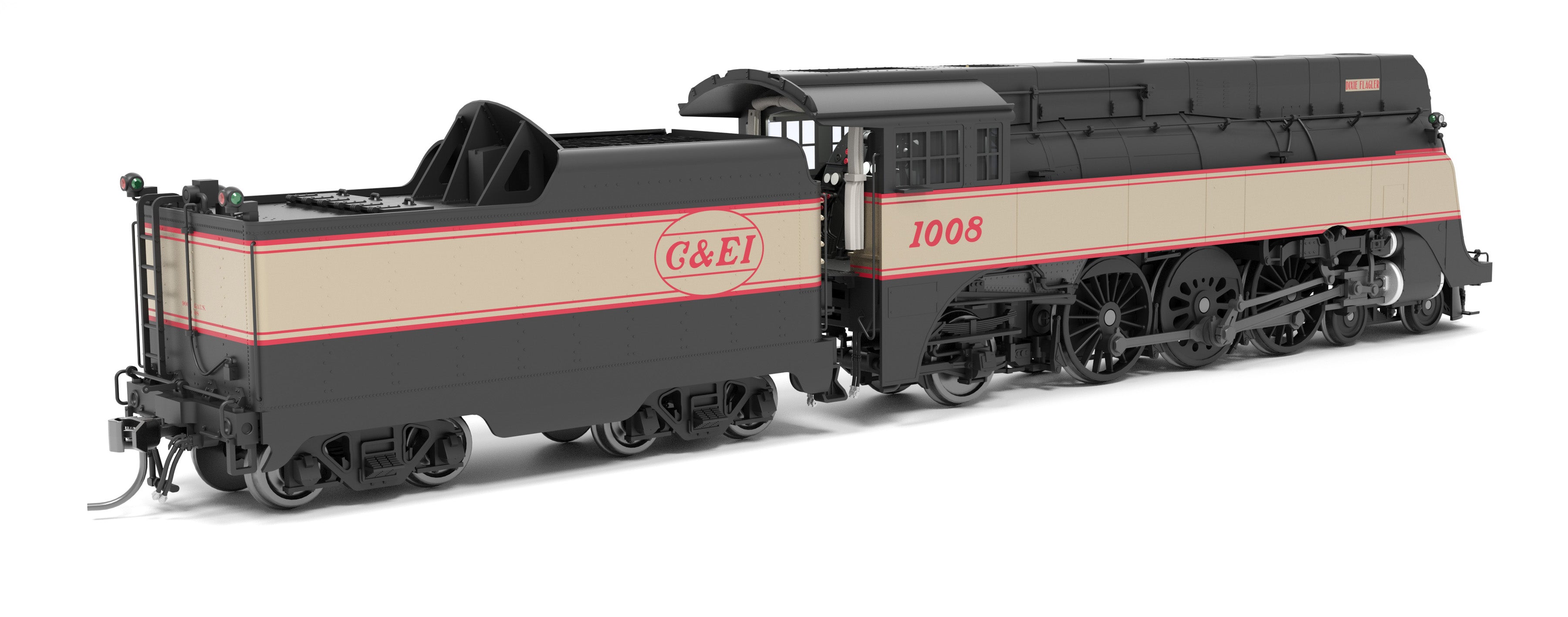 9555 C&NW 4-6-2, C&EI #1008, "Dixie Flagler" Passenger Scheme, No-Sound / DCC-Ready, HO (Fantasy Paint Scheme)
