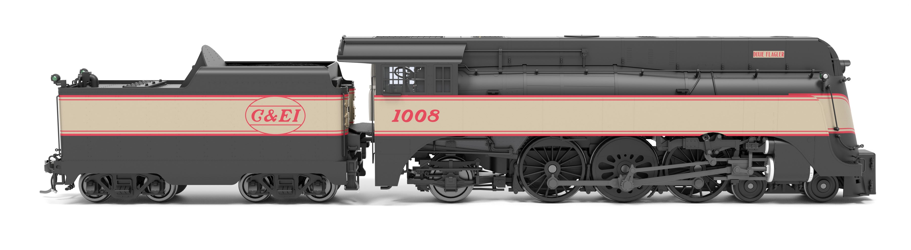 9555 C&NW 4-6-2, C&EI #1008, "Dixie Flagler" Passenger Scheme, No-Sound / DCC-Ready, HO (Fantasy Paint Scheme)