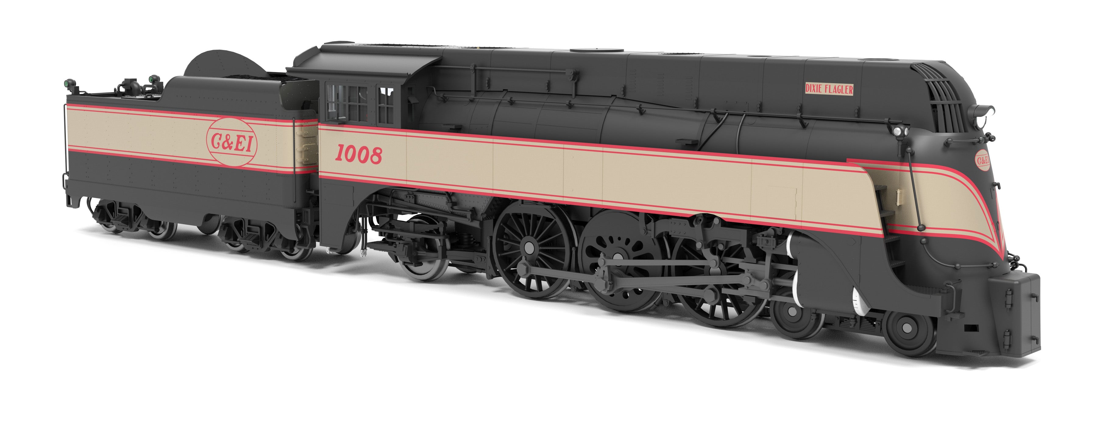 9555 C&NW 4-6-2, C&EI #1008, "Dixie Flagler" Passenger Scheme, No-Sound / DCC-Ready, HO (Fantasy Paint Scheme)