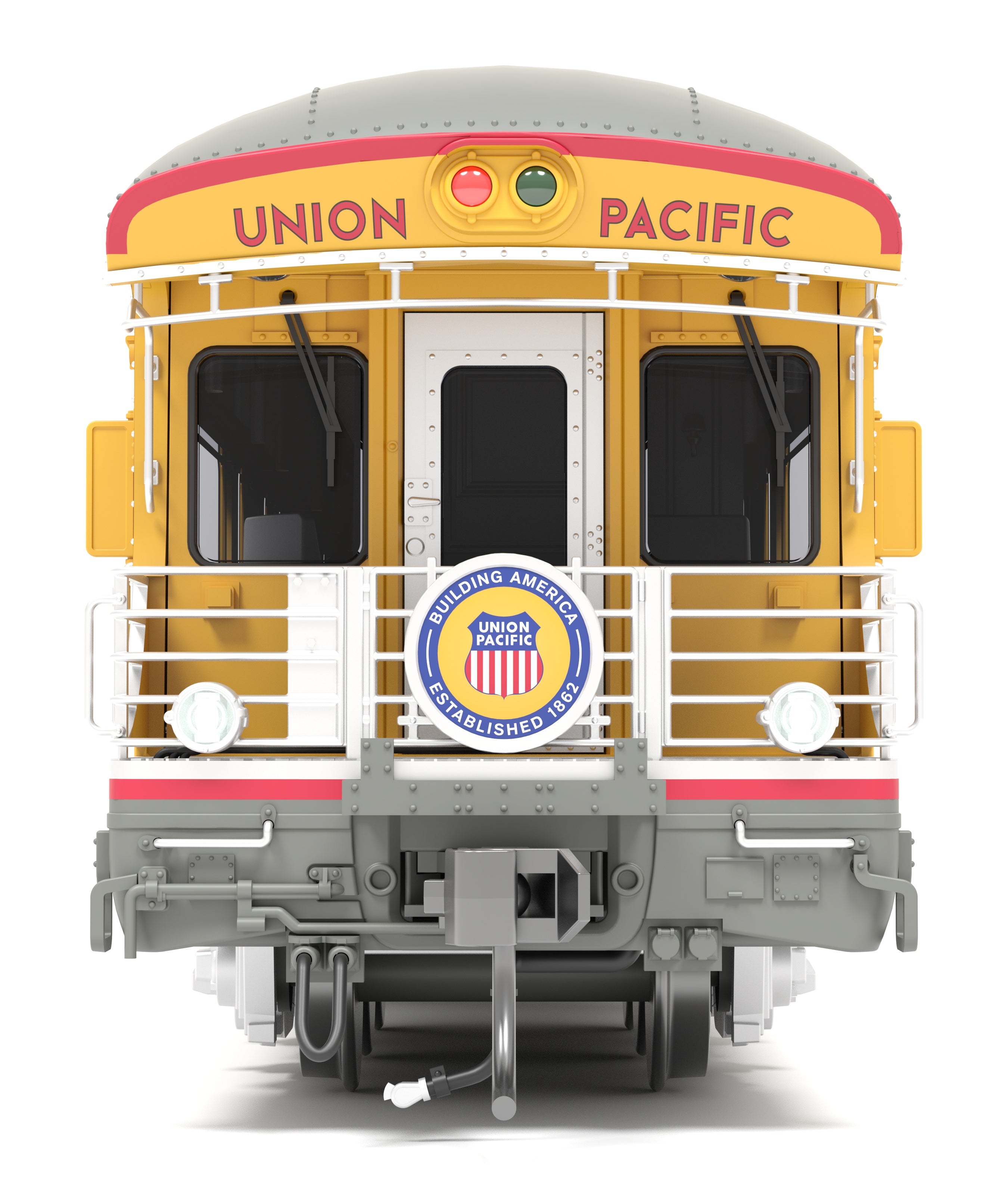 9594 Union Pacific Business Car, UP #101 "Lincoln", Yellow "Building America" Drumhead, HO