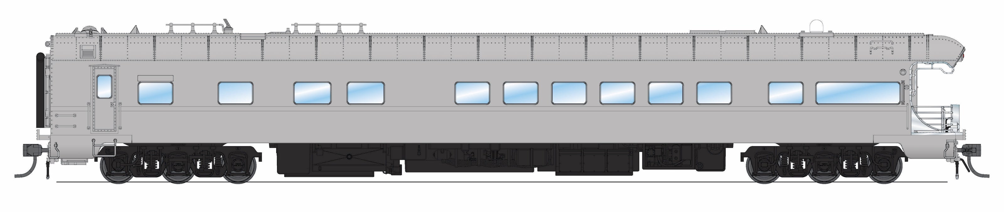 9596 Union Pacific Business Car #101, Painted Primer Gray, Black Trucks, HO Scale