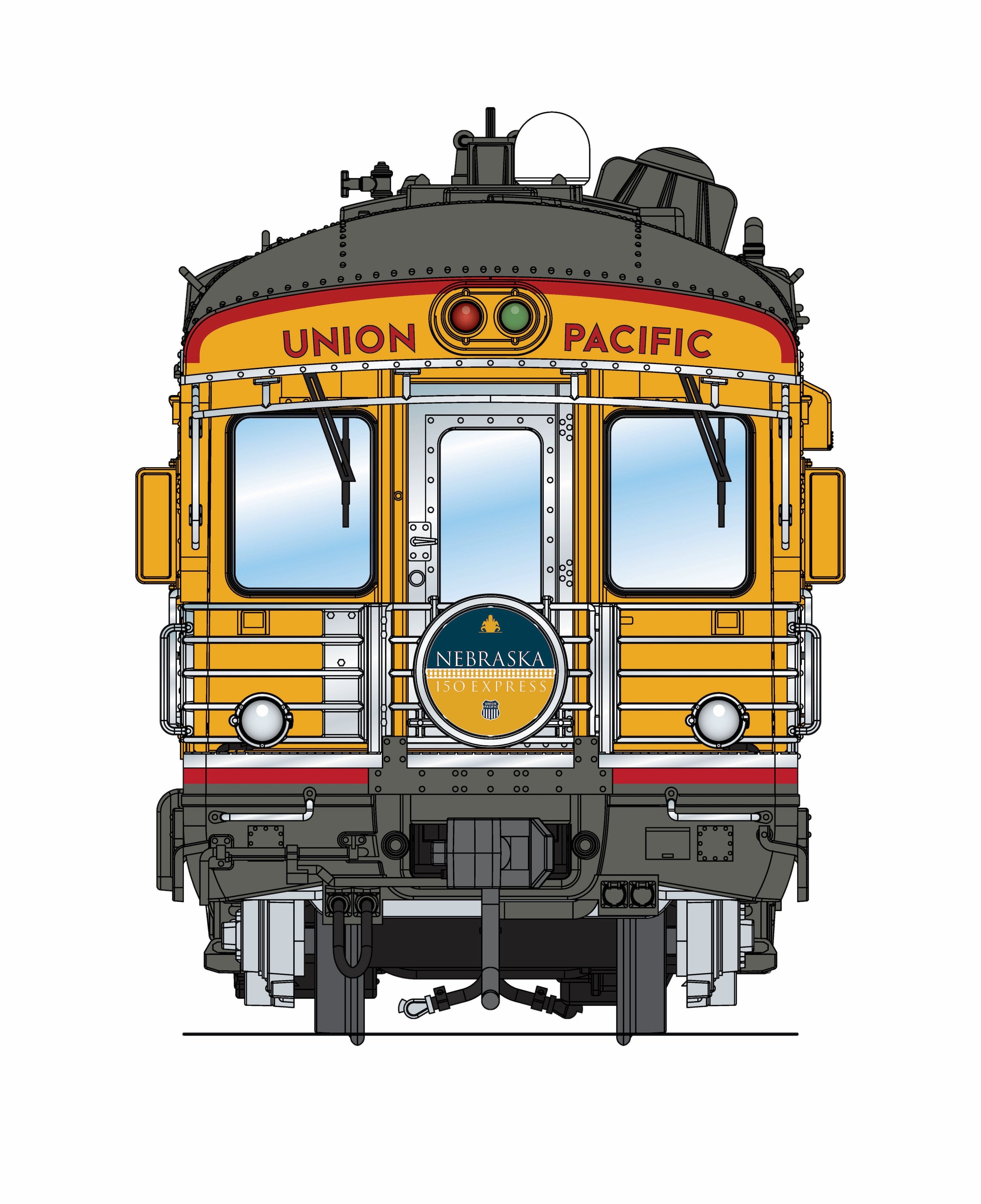 9597 Union Pacific Business Car, UP #101 "Lone Star", "Nebraska 150 Express" Drumhead, HO (Spring Creek Exclusive)