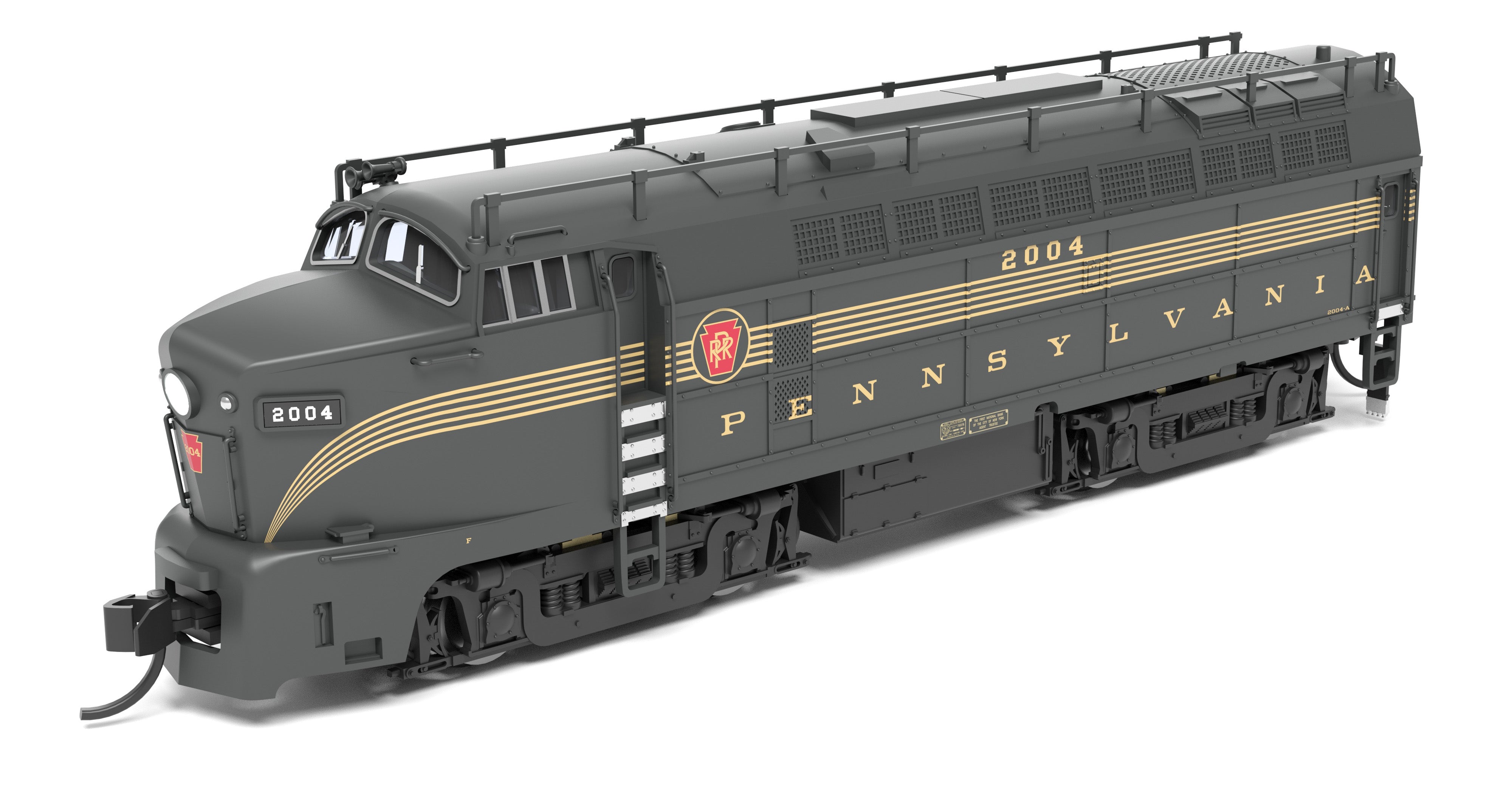 9624 PRR Sharknose, BF-16 A/B set, 2004-A/2004-B, DGLE 5-Stripe, A-unit DCC-Ready, Unpowered B, N