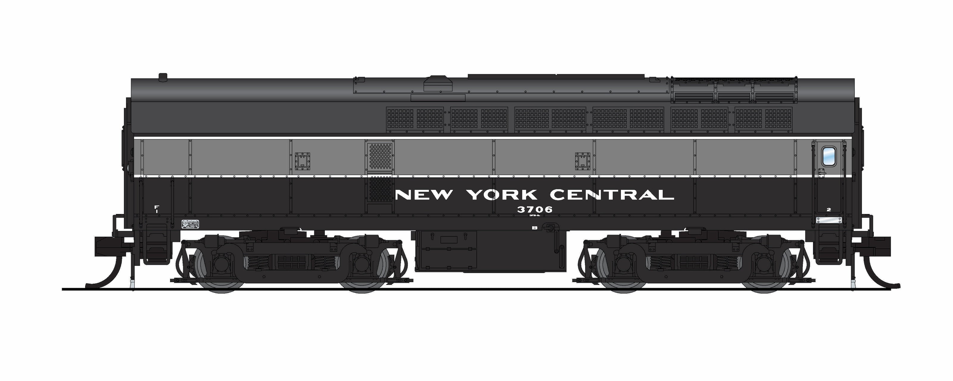 9633 NYC Sharknose, RF-16 A/B set, 3804/3706, Lightning Stripe, A-unit Paragon4 Sound/DC/DCC, Unpowered B-unit, N