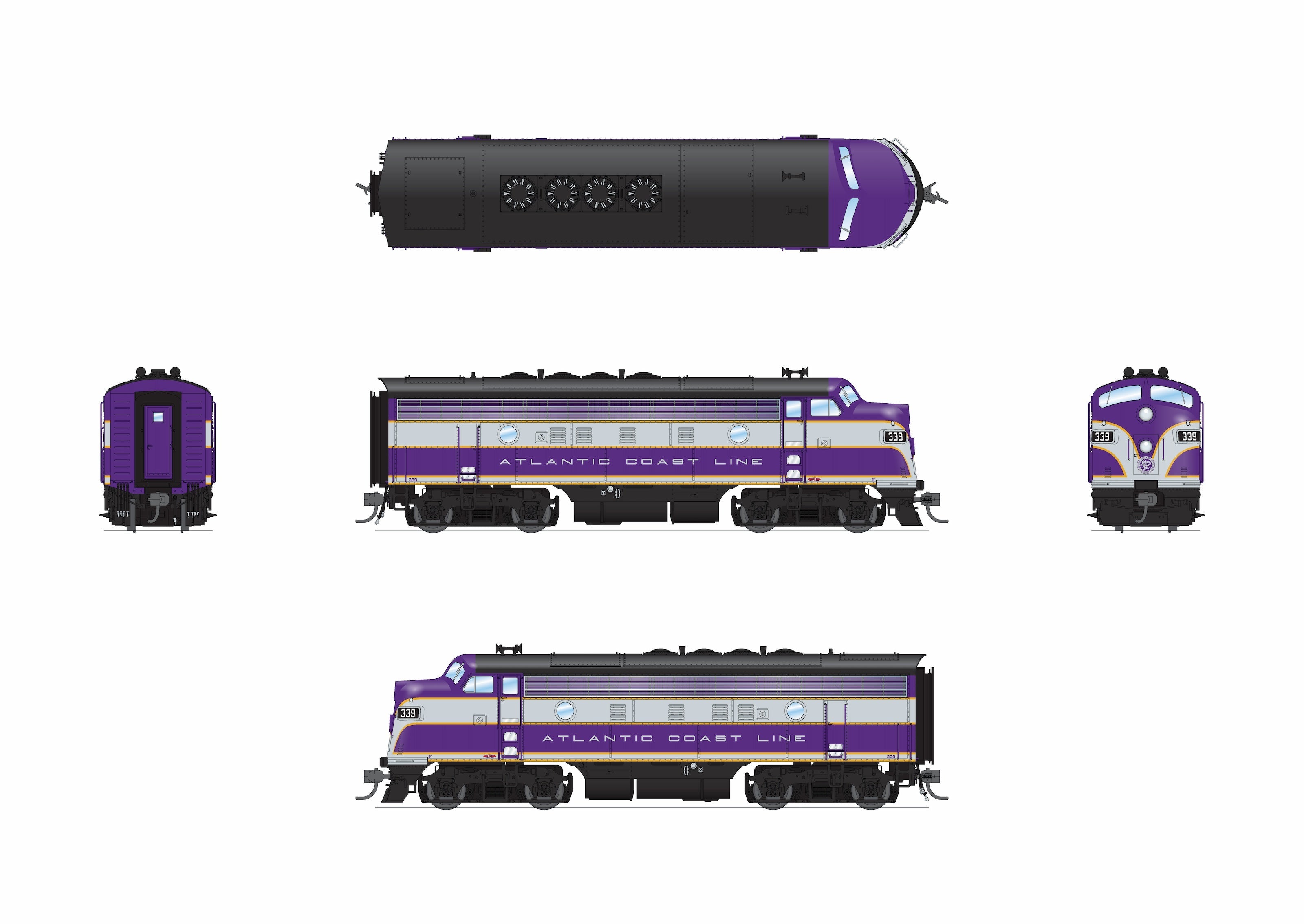 REFURBISHED R9652 EMD F3A, ACL 344, Purple & Silver, Paragon4 Sound/DC/DCC, HO