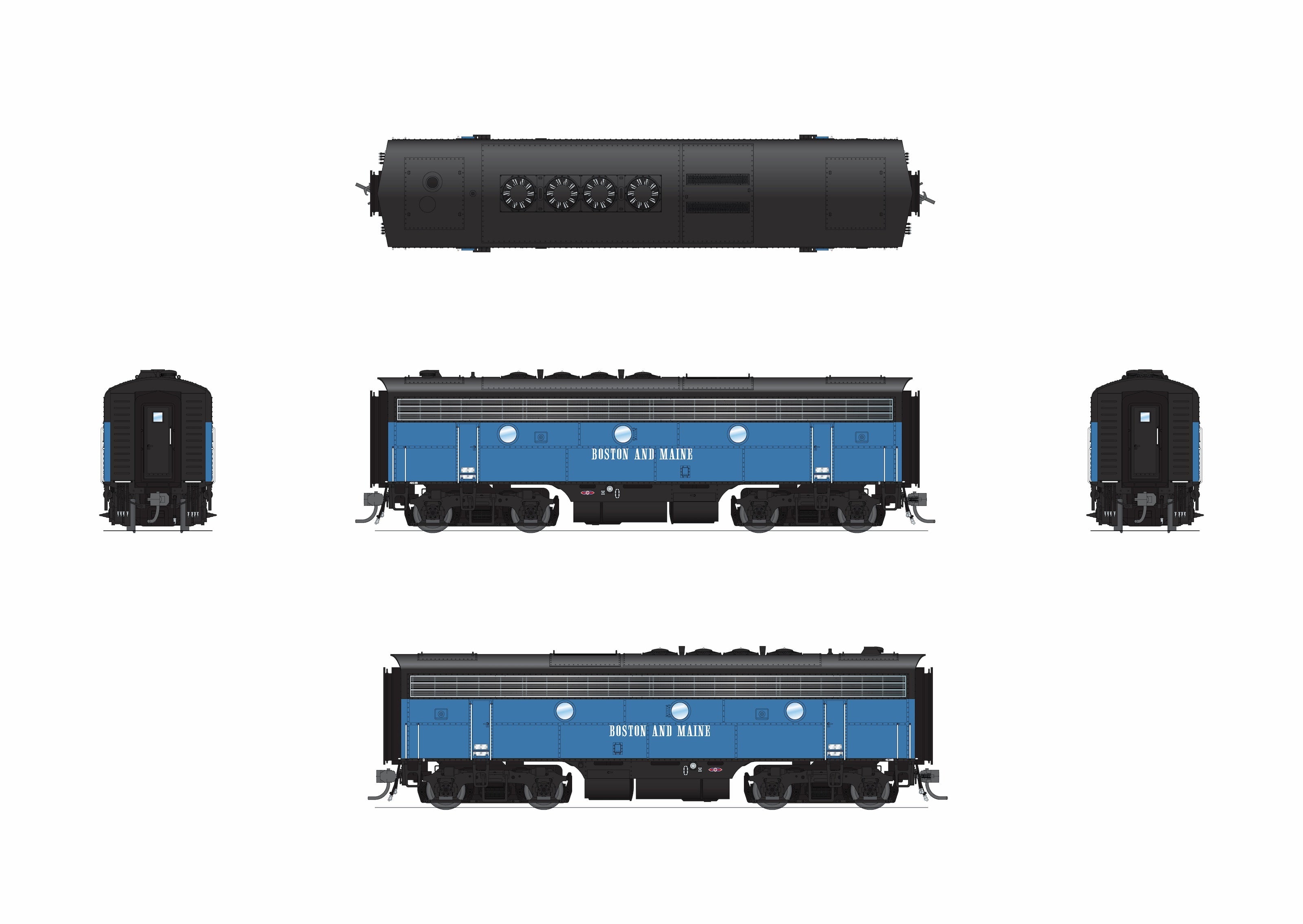 REFURBISHED R9657 EMD F3B, B&M 4228B, Blue McGinnis, Paragon4 Sound/DC/DCC, HO