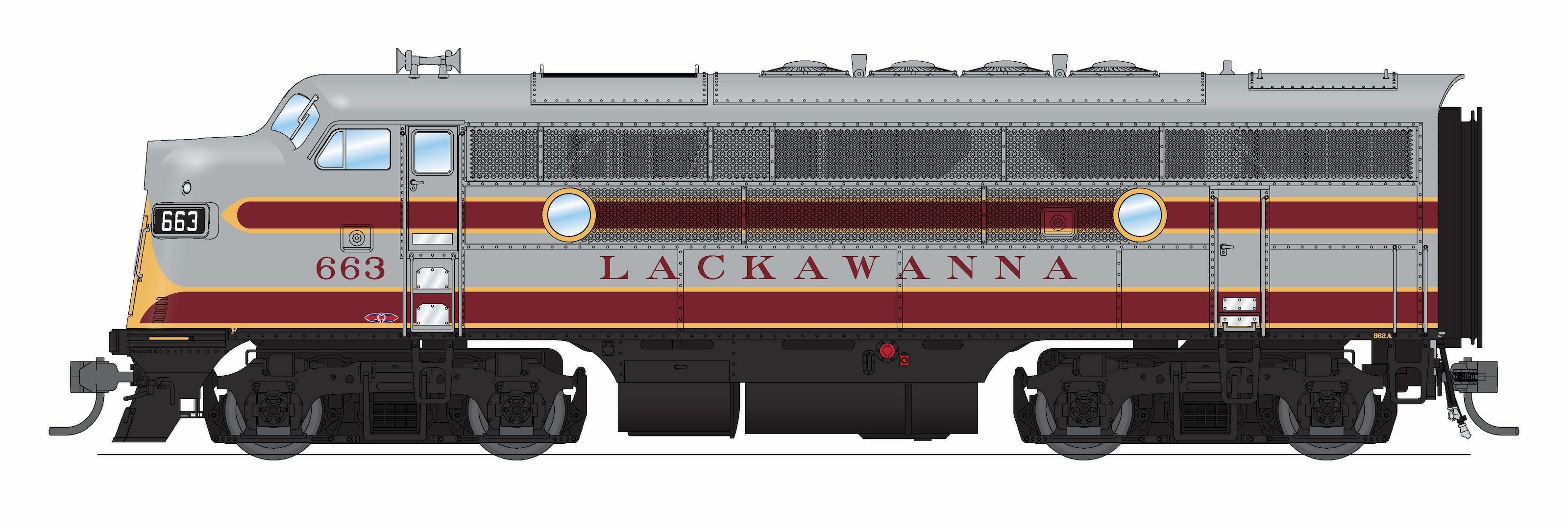 REFURBISHED R9664 EMD F3A, DLW 663, As Appears Today, No-Sound / DCC-Ready, HO