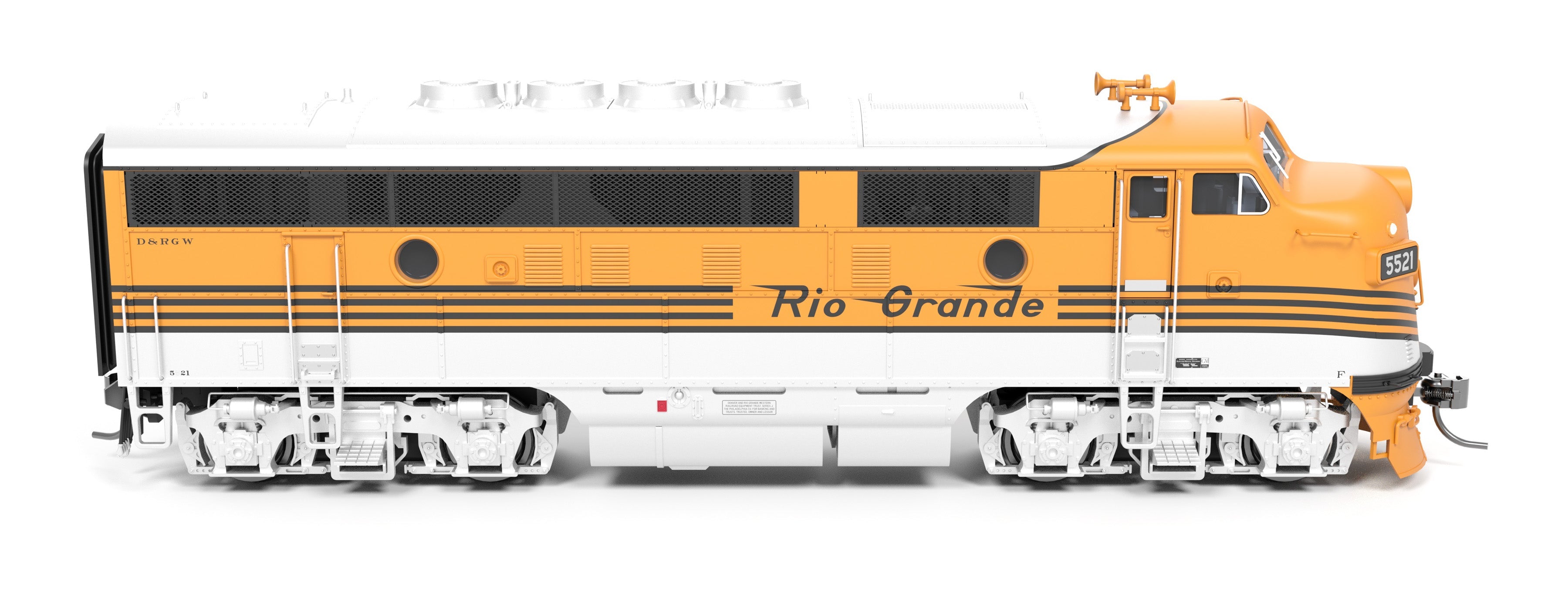 REFURBISHED R9666 EMD F3A/B, DRGW 5521/5522, "Prospector Scheme", A-unit Paragon4 Sound/DC/DCC, Unpowered B, HO