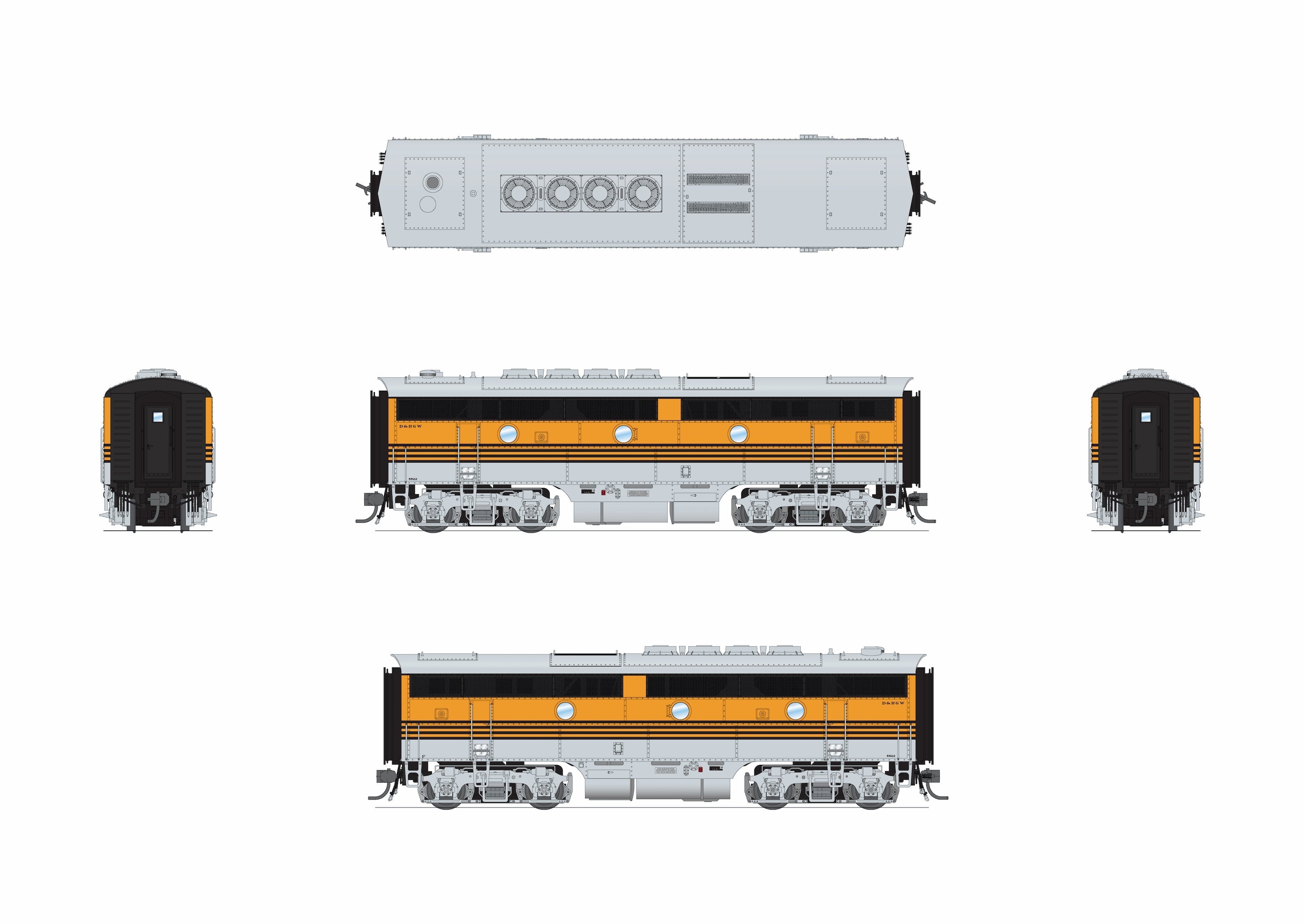 REFURBISHED R9669 EMD F3B, DRGW 5523, "Prospector Scheme", Paragon4 Sound/DC/DCC, HO