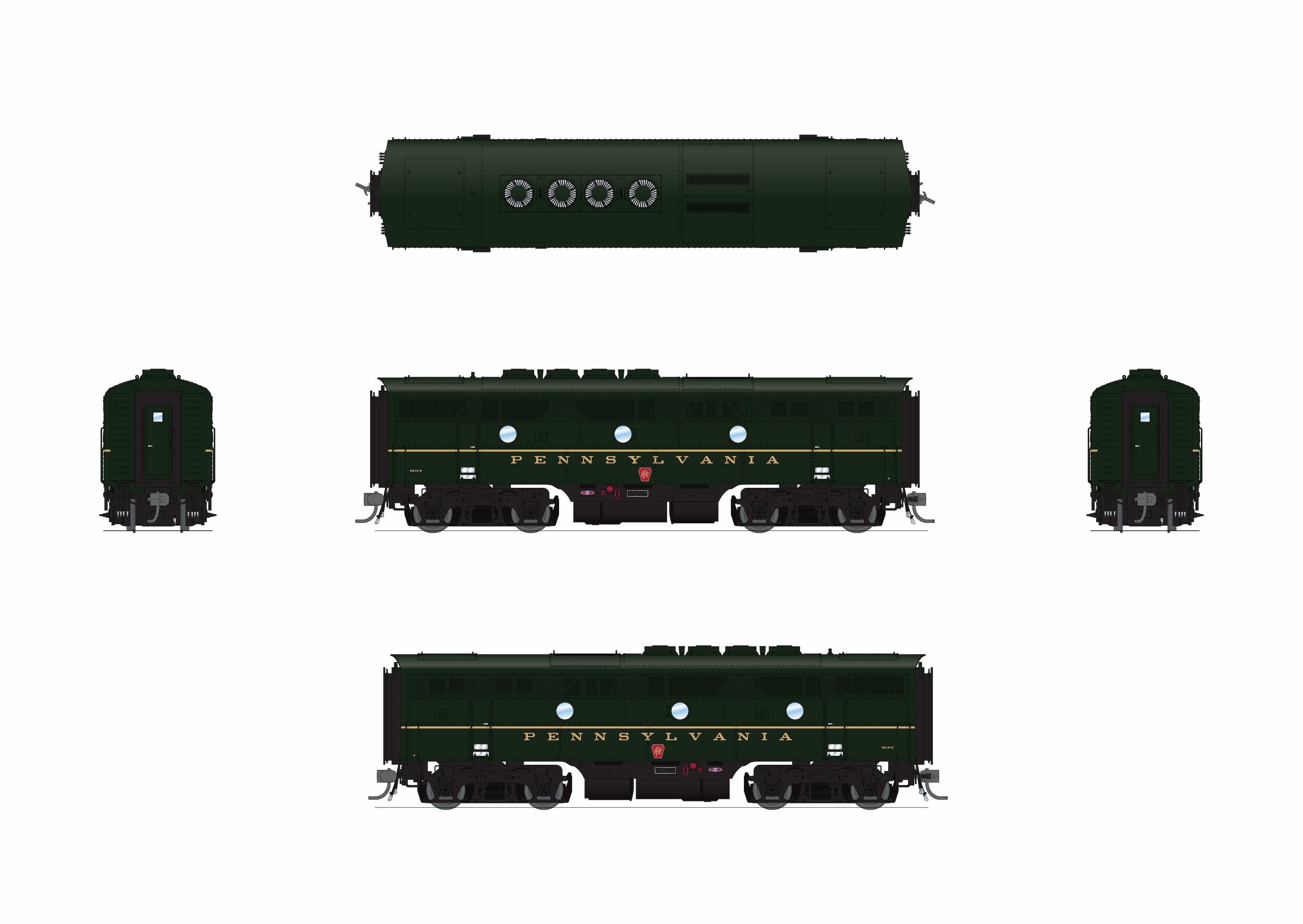REFURBISHED R9675 EMD F3B, PRR 9513B, DGLE Single Stripe, Paragon4 Sound/DC/DCC, HO