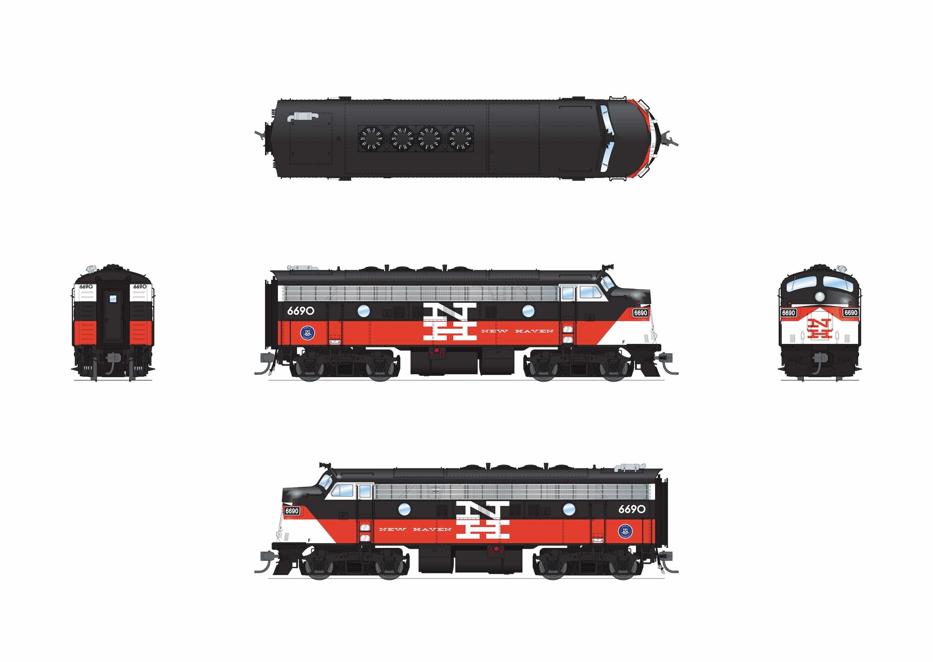 REFURBISHED R9691 EMD F7A, CDOT 6691, NH McGinnis Scheme, Paragon4 Sound/DC/DCC, HO
