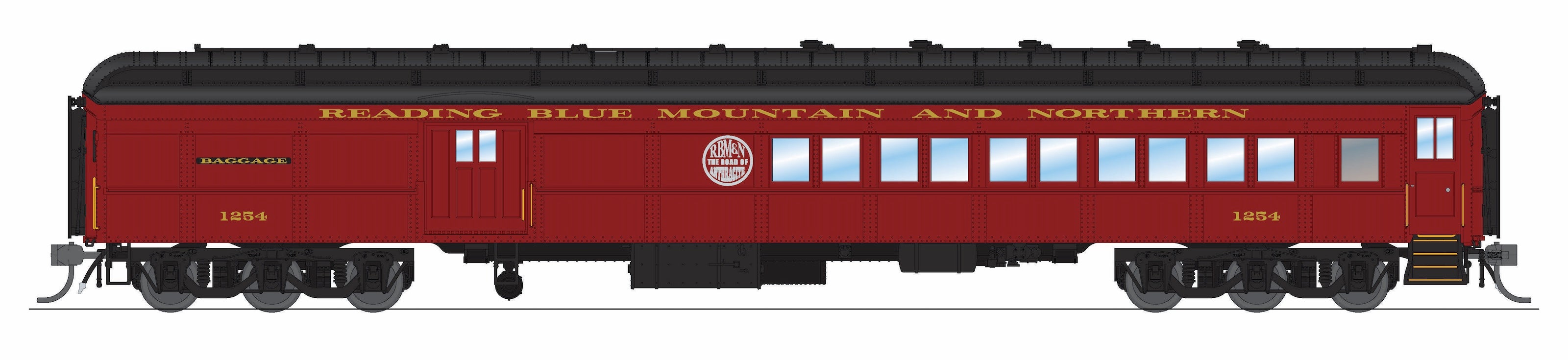 9716 RBMN Heavyweight 5-Car Passenger Set, Maroon Scheme, HO Scale